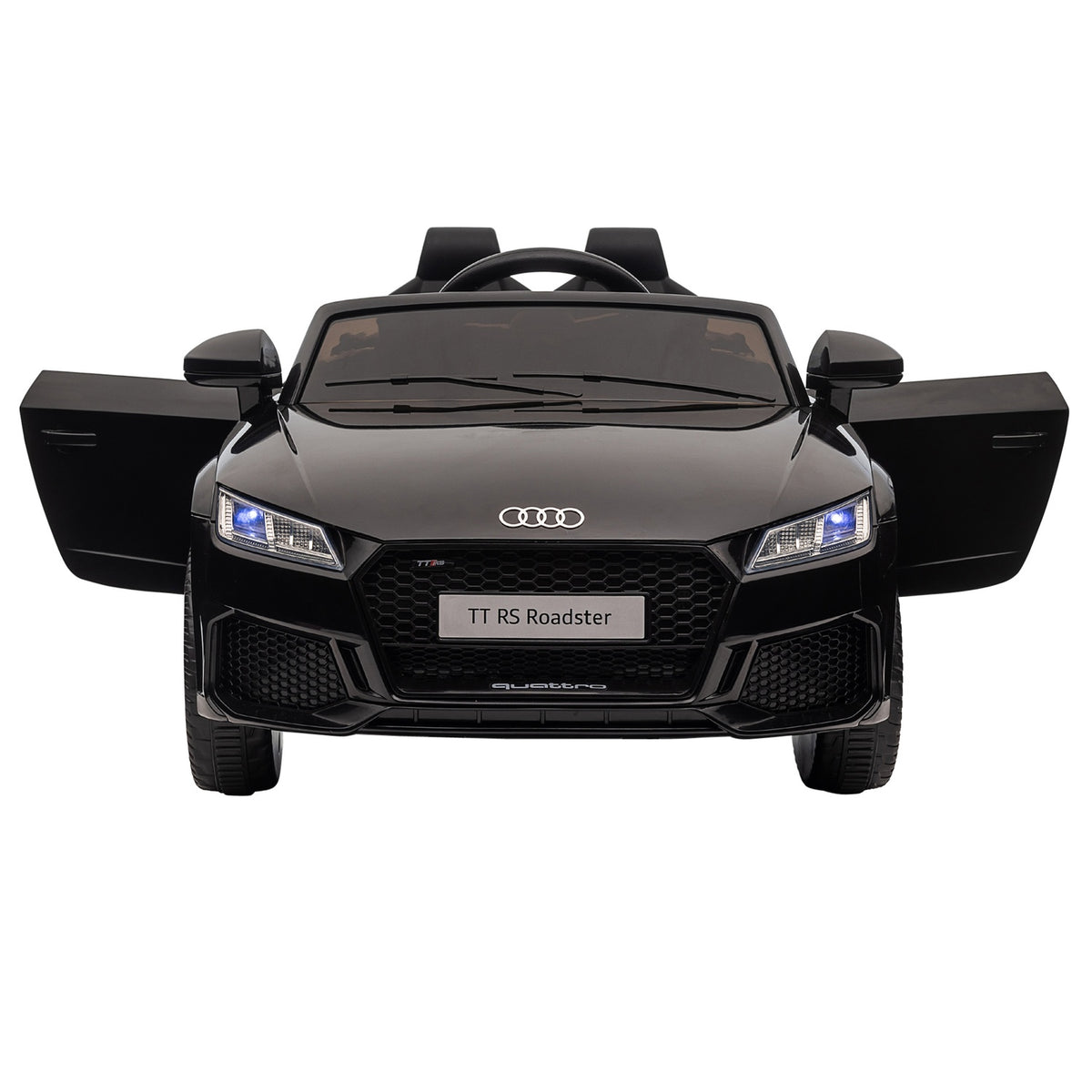 Children's electric car 12V children's car with 2.4G remote control, music, electric vehicle with light, USB/MP3 port, reverse function, up to 3 km/h, for children 3-5 years, black