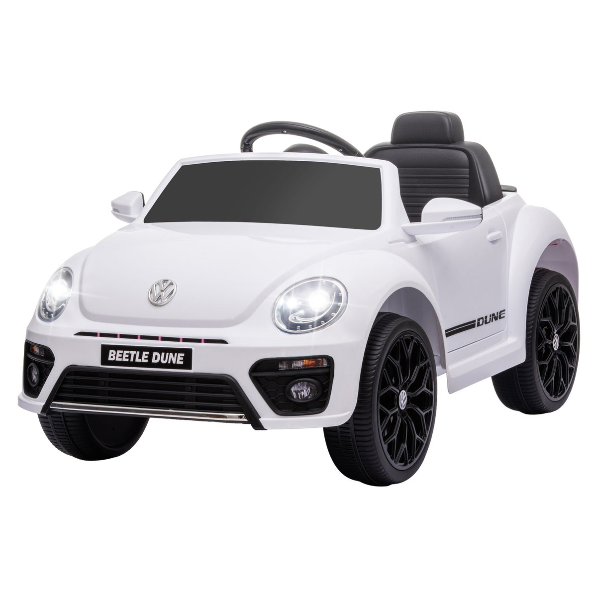 Children's electric car 12V children's car with 2.4G remote control, music, horn, electric vehicle with LED lights, USB/MP3 port, 3-5 km/h, for children 3-5 years, white
