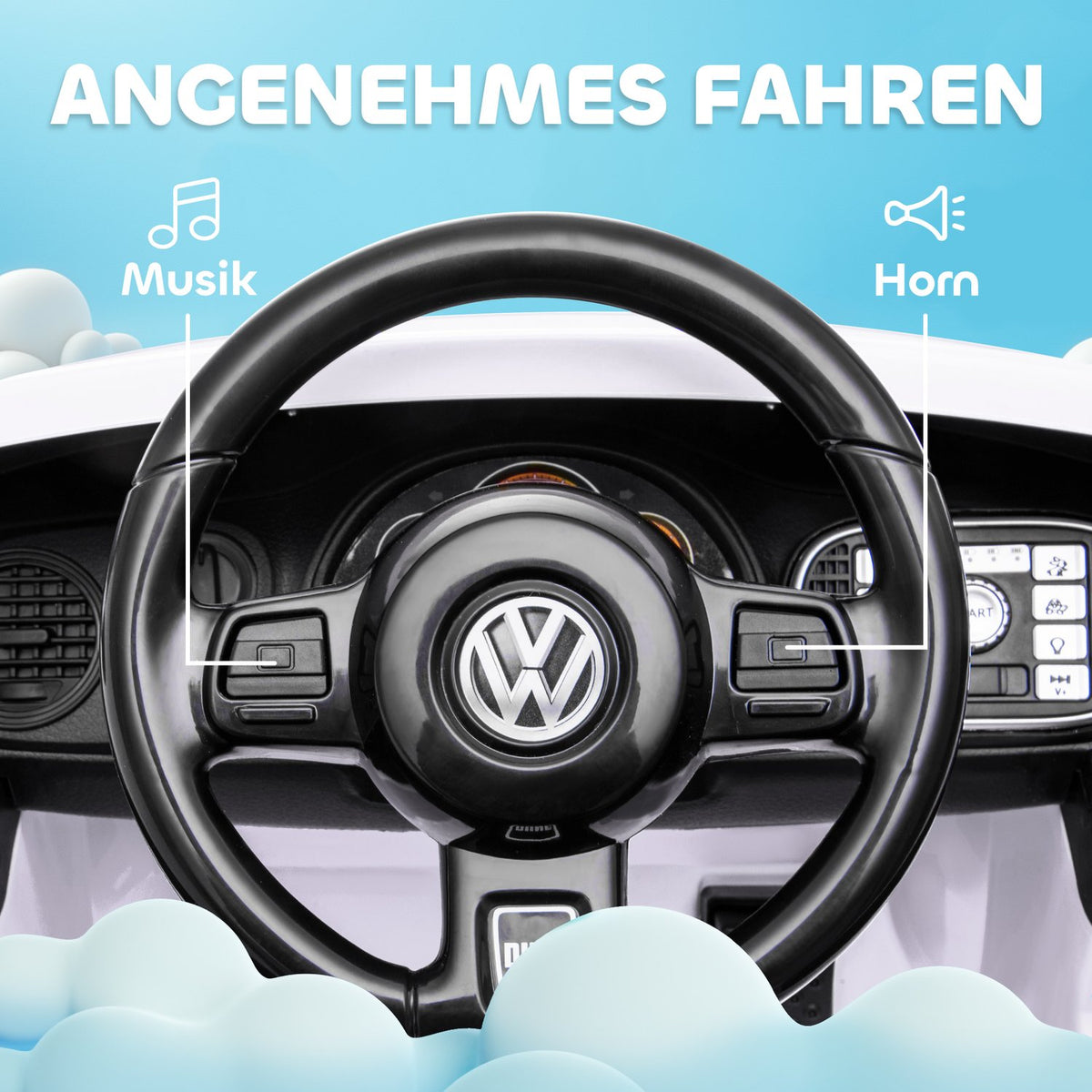 Children's electric car 12V children's car with 2.4G remote control, music, horn, electric vehicle with LED lights, USB/MP3 port, 3-5 km/h, for children 3-5 years, white