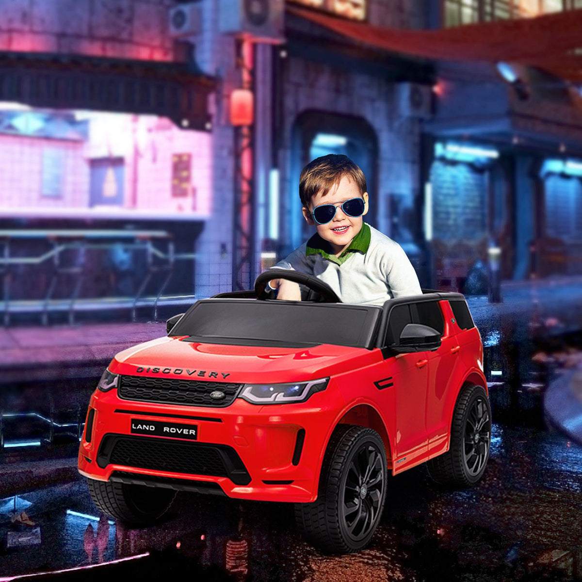 Children's electric car 12V children's car with 2.4G remote control, music, horn, electric vehicle with LED lights, USB/MP3 port, 3-5 km/h, for children 3-6 years, red