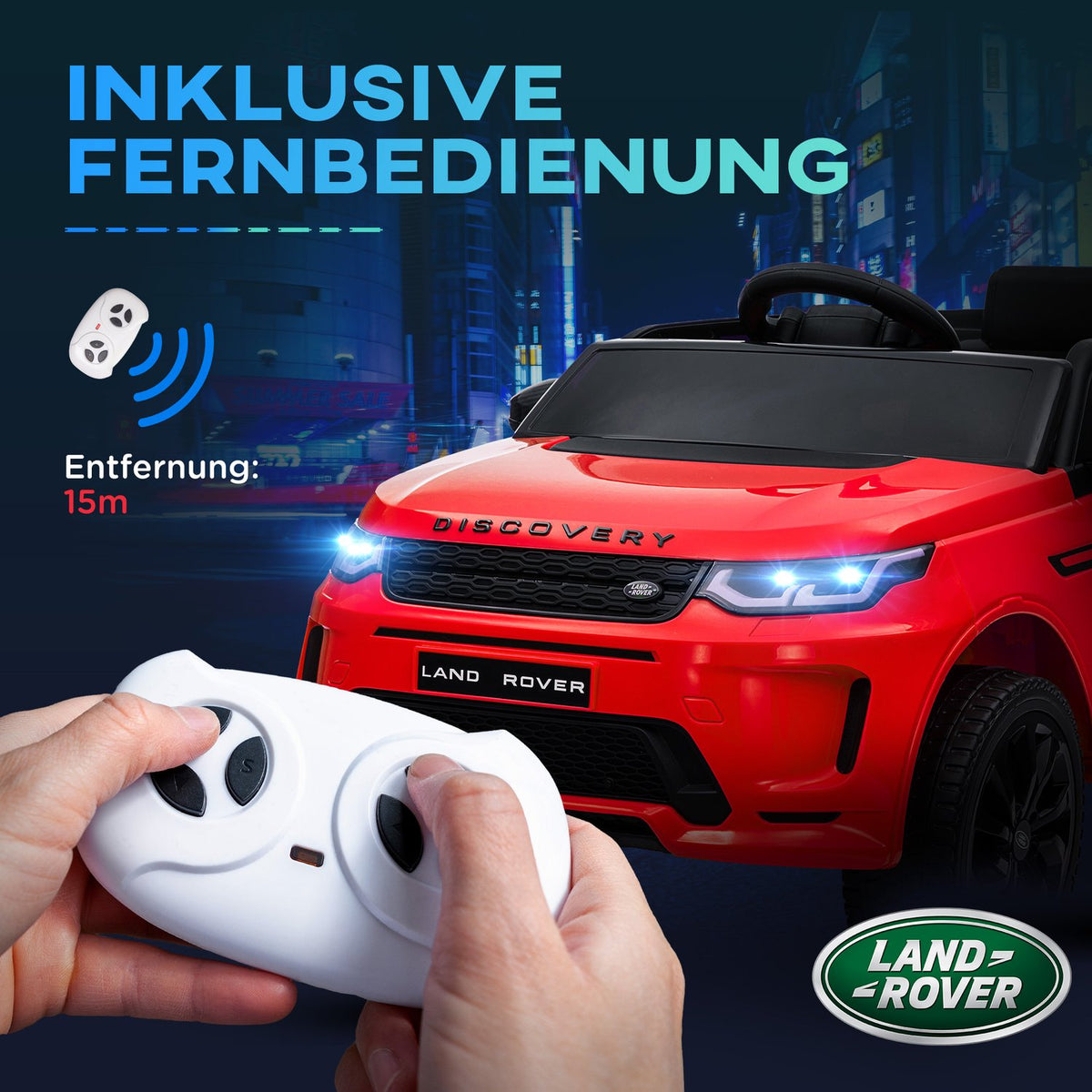 Children's electric car 12V children's car with 2.4G remote control, music, horn, electric vehicle with LED lights, USB/MP3 port, 3-5 km/h, for children 3-6 years, red