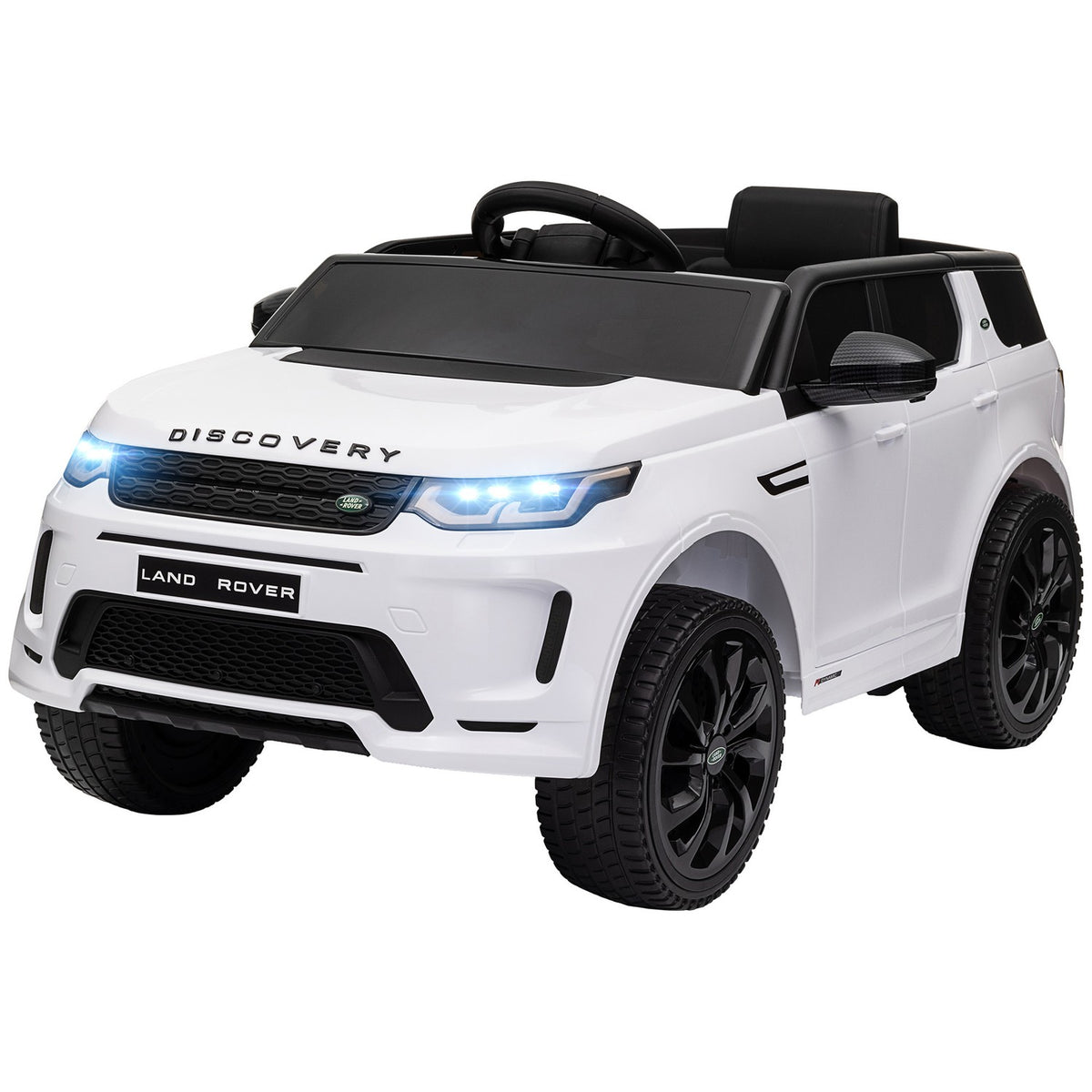 Children's electric car 12V children's car with 2.4G remote control, music, horn, electric vehicle with LED lights, USB/MP3 port, 3-5 km/h, for children 3-6 years, white