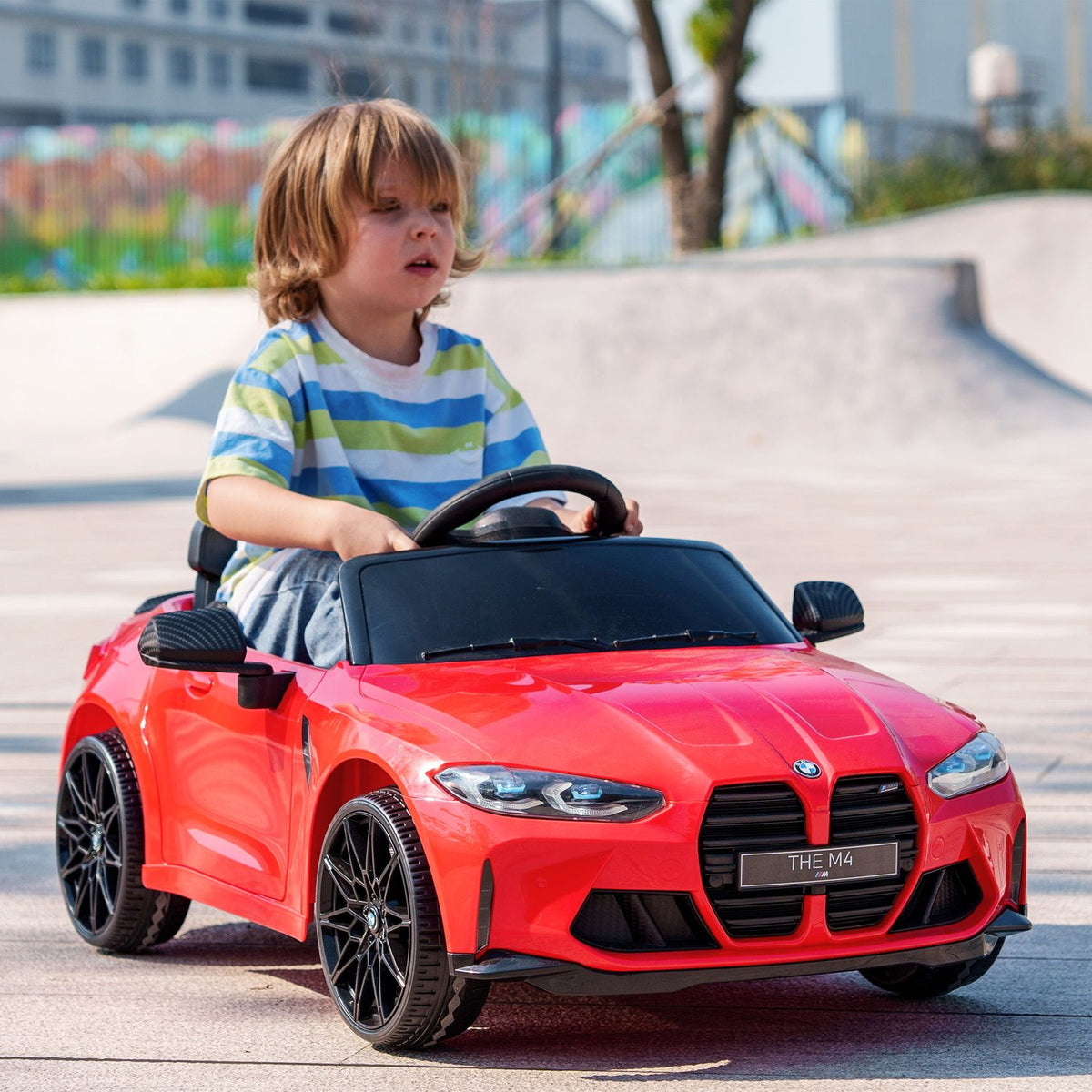 Children's electric car 12V children's car with 2.4G remote control, suspension, electric vehicle with MP3, USB, LED lights, horn, for 3-5 years