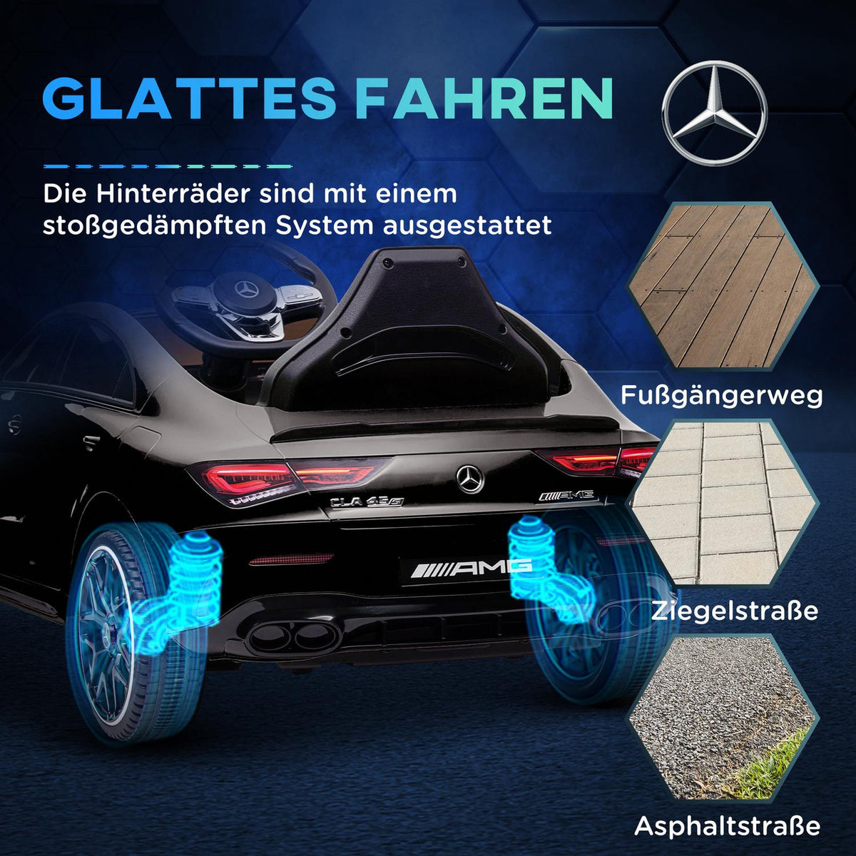 Children's electric car 12V children's car with remote control, music, electric vehicle with light, USB/MP3 port, reverse function, up to 5 km/h, for children 3-6 years, black