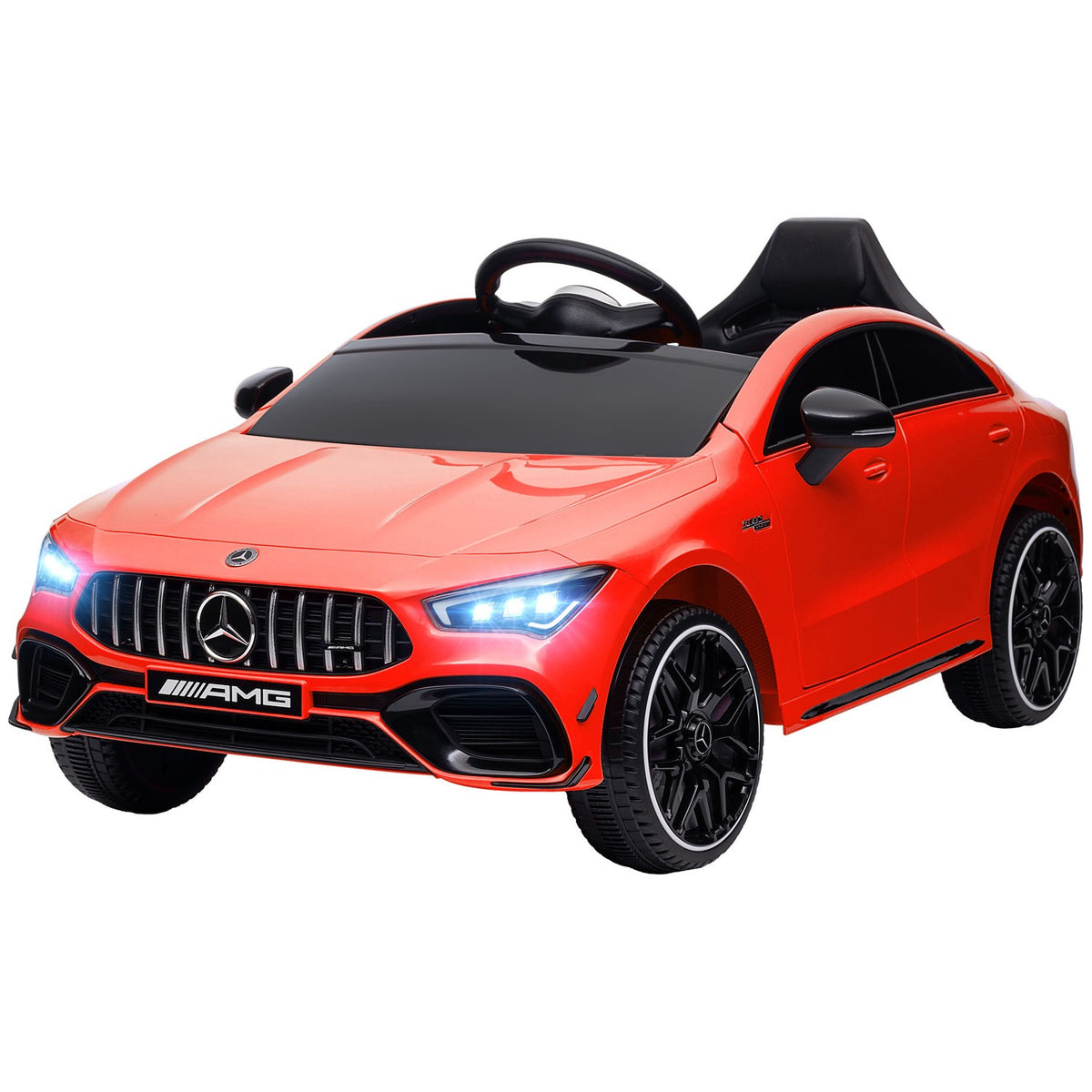 Children's electric car 12V children's car with remote control, music, electric vehicle with light, USB/MP3 port, reverse function, up to 5 km/h, for children 3-6 years, red