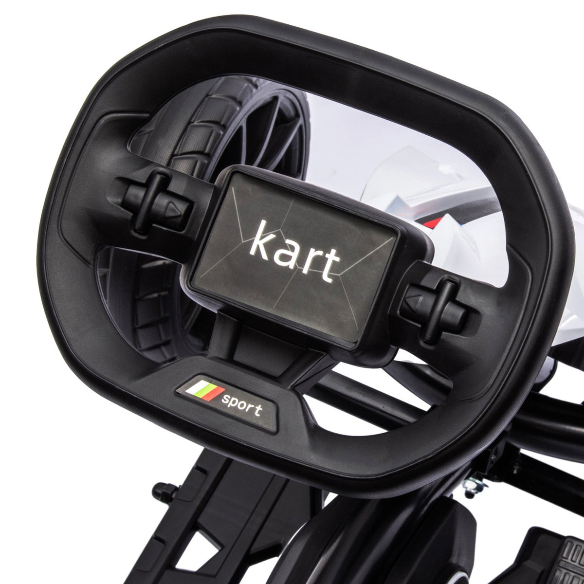 Children's electric go-kart 12 V 3-5 km/h drift kart with 2-way adjustable mode, safety belt, steering wheel, go-kart children's vehicle for 3-8 year old children, white |