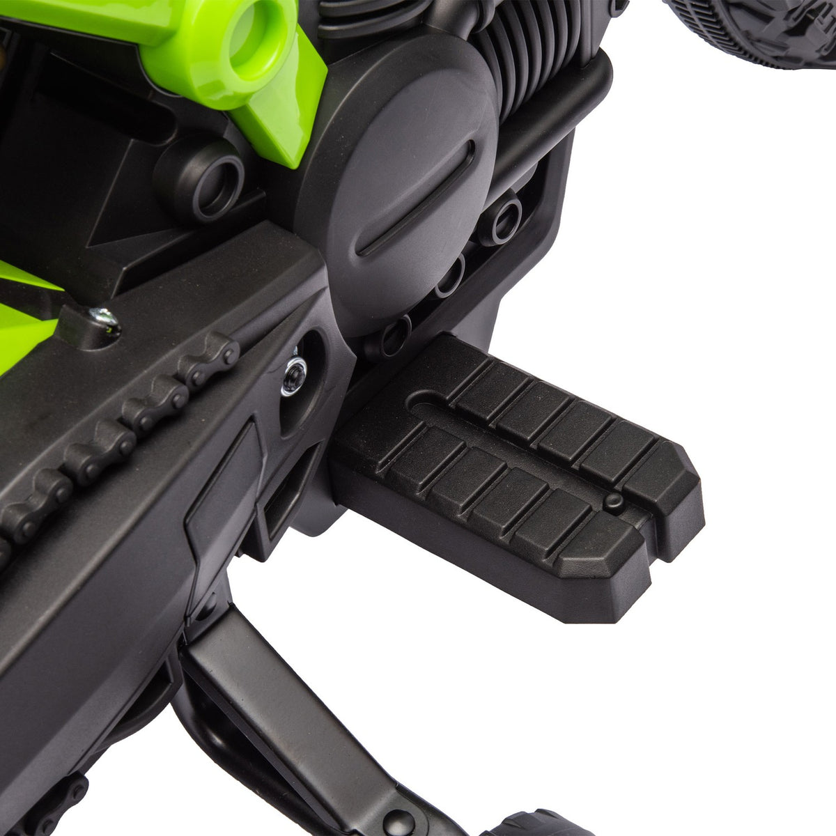 Children's electric motorcycle, 6V children's motorcycle with training wheels, children's vehicle with horn and starting sound, 3 km/h, for 3-8 years children, max. 30 kg, green
