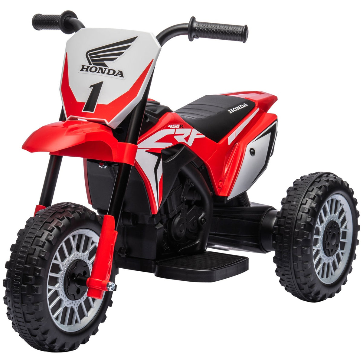 Children's electric motorcycle 6V with horn & startup music, children's vehicle for 1.5-3 years, 3km/h, red, safe driving fun