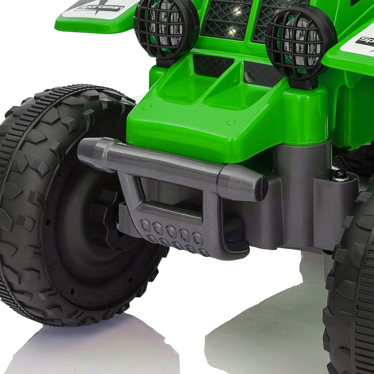 Children's electric quad electric children's quad with forward and reverse function, LED and horn electric car for 1.5-3 years children 3 km/h metal green