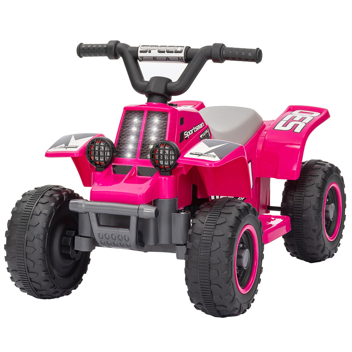 Children's electric quad electric children's quad with forward and reverse function, LED and horn electric car for 1.5-3 years children 3 km/h metal pink