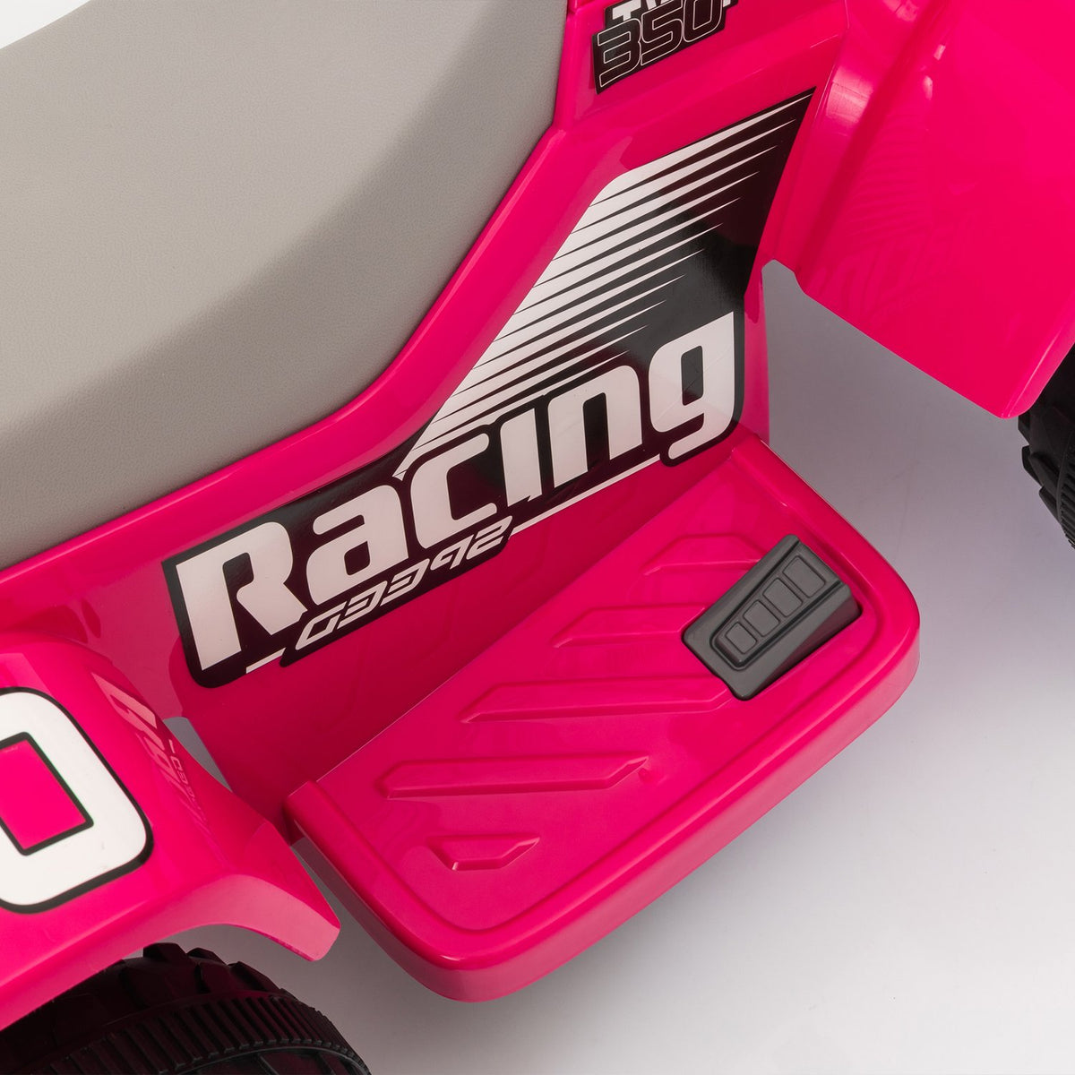 Children's electric quad electric children's quad with forward and reverse function, LED and horn electric car for 1.5-3 years children 3 km/h metal pink