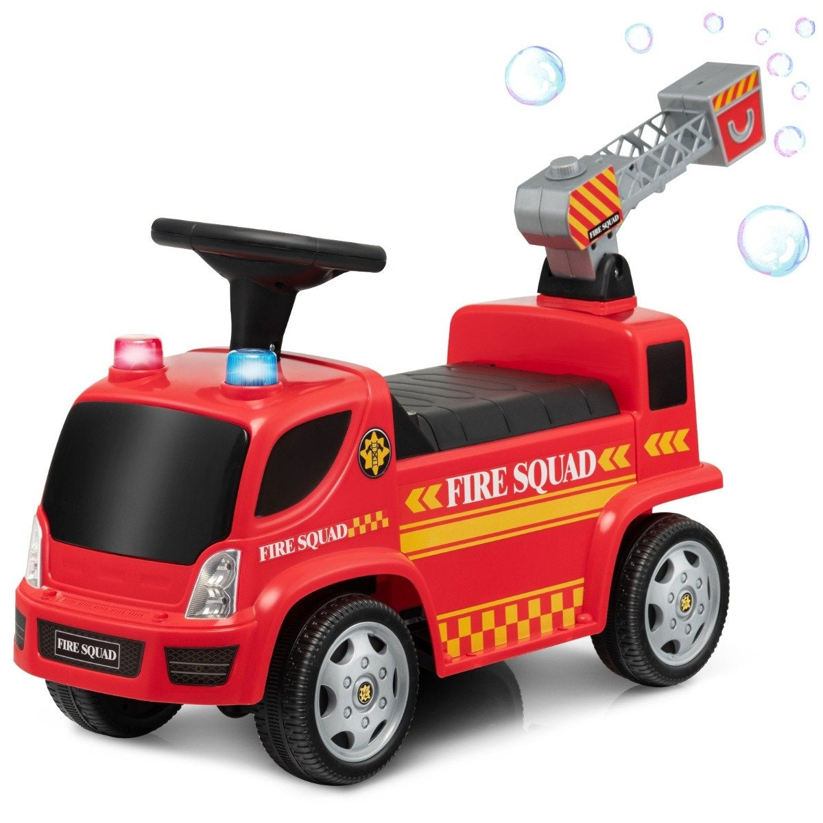 Children's fire engine with bubble gun & ladder for children aged 18-36 months red
