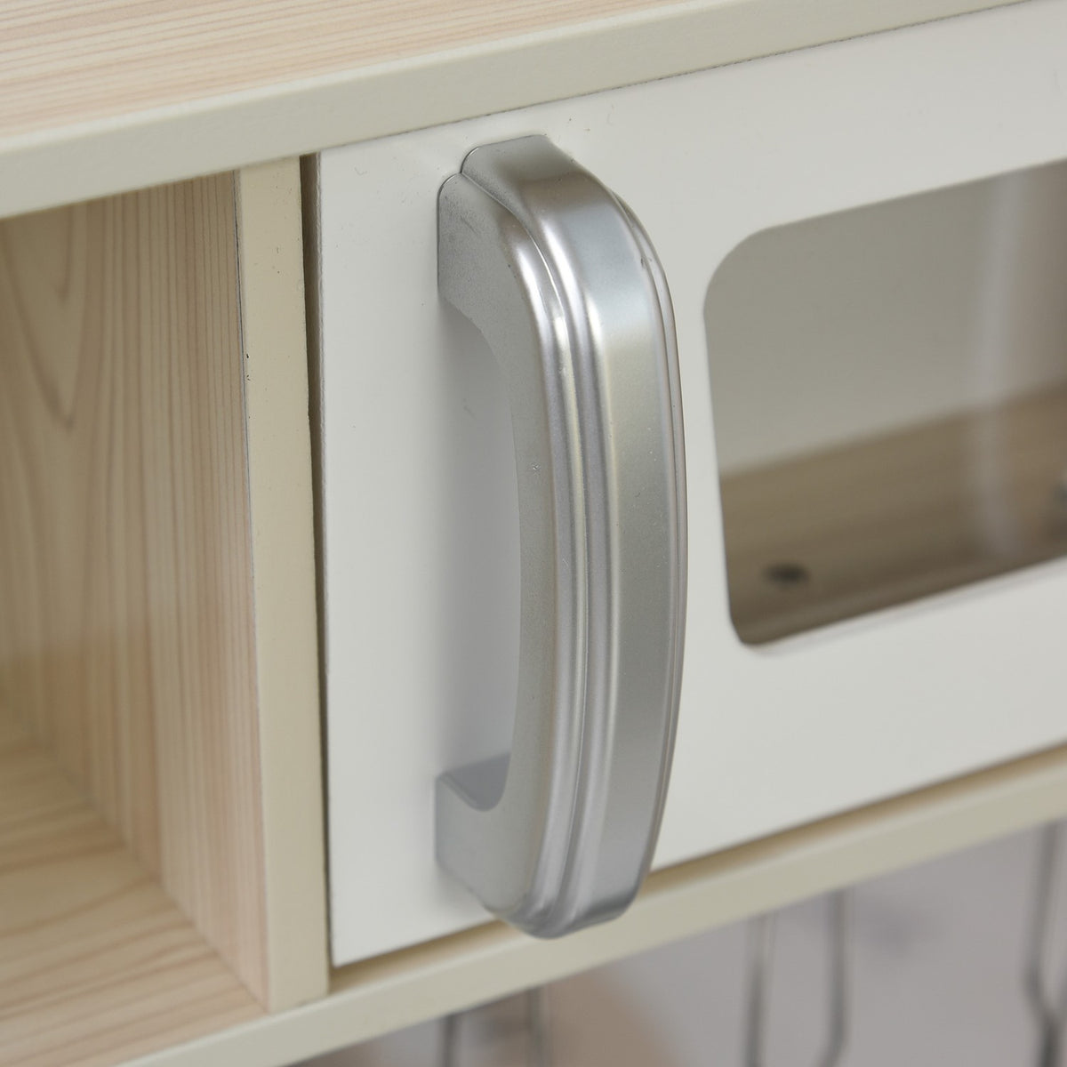 Children's kitchen with accessories, dream kitchen for 3 years+, toy kitchen made of pine & MDF, white, 74 x 30 x 81 cm
