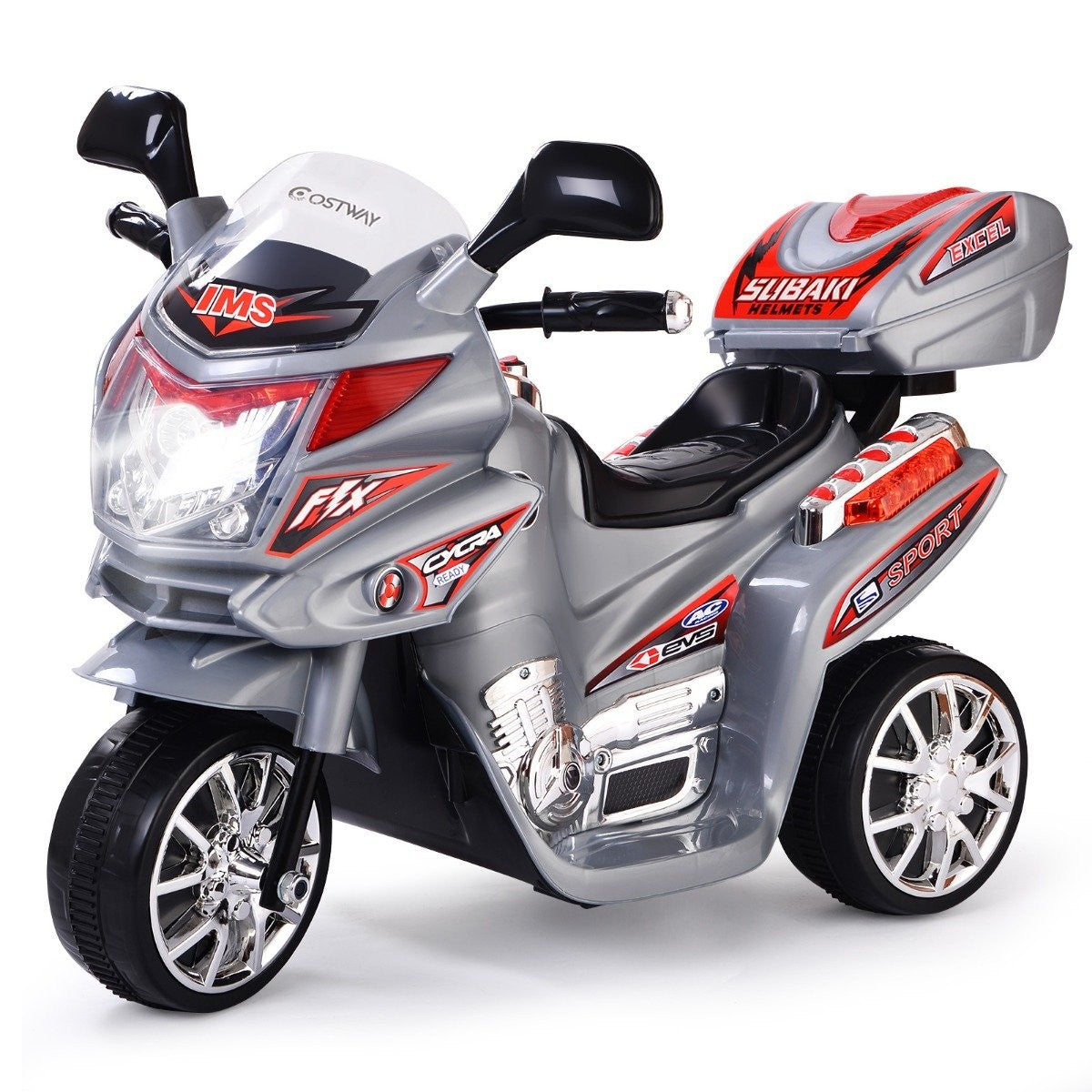 Children's motorcycle 6 V electric motorcycle with music and headlights for children gray
