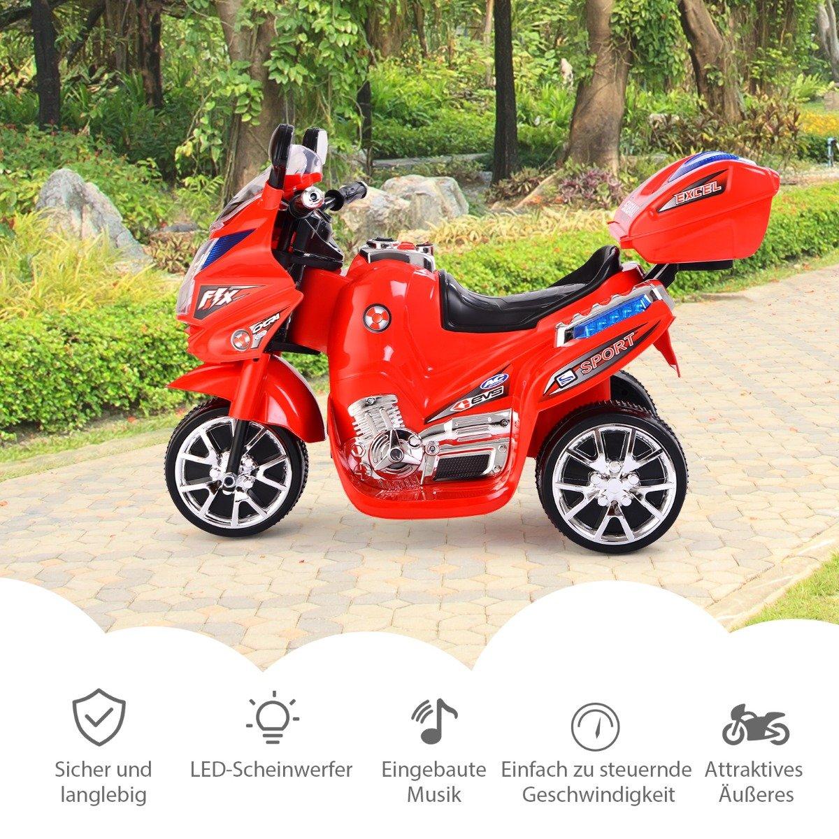 Children's motorcycle 6 V electric motorcycle with music and headlights for children red