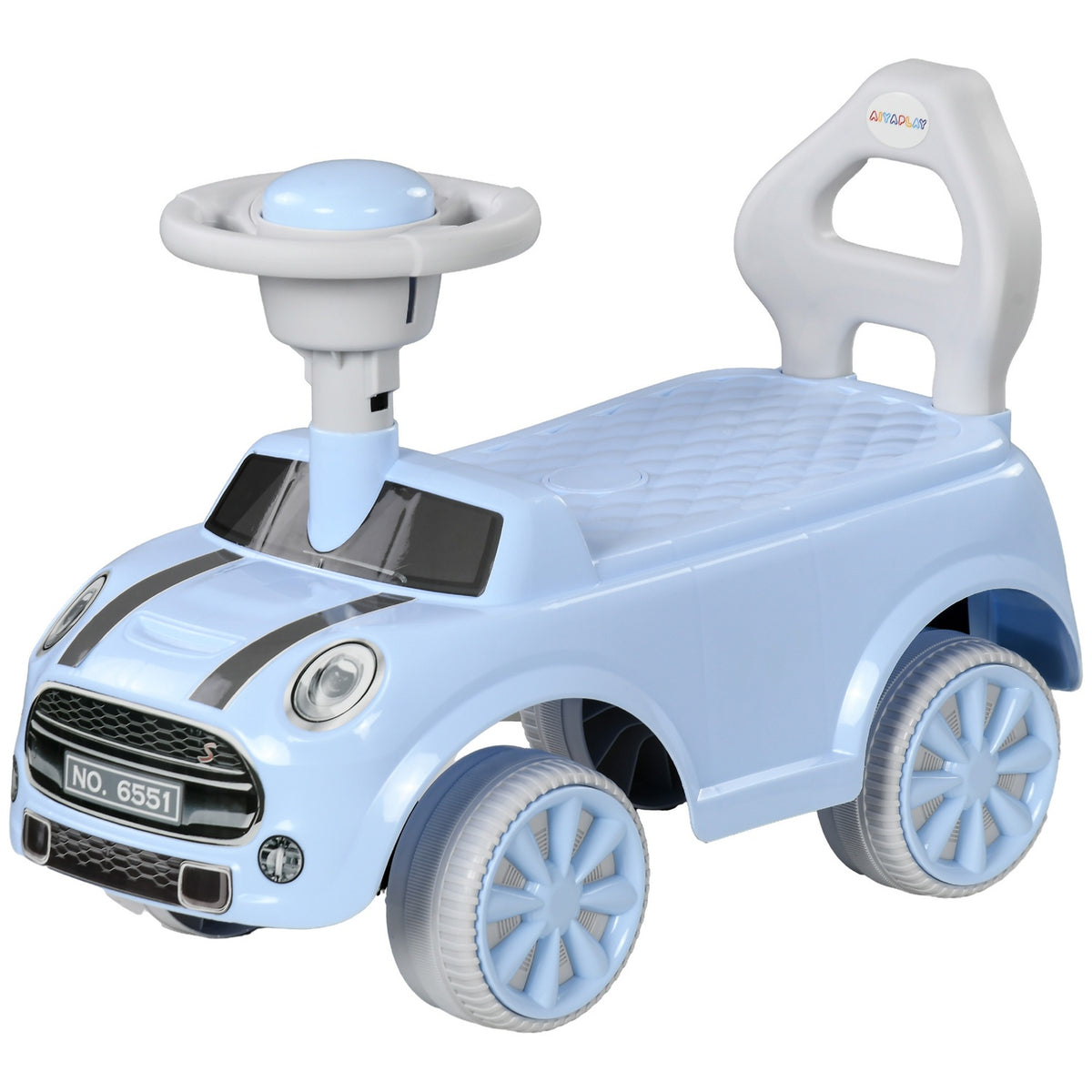 Children's ride-on car, children's vehicle, children's car, ride-on vehicle with tip protection, ride-on for children, light blue, 53 x 52 x 35 cm