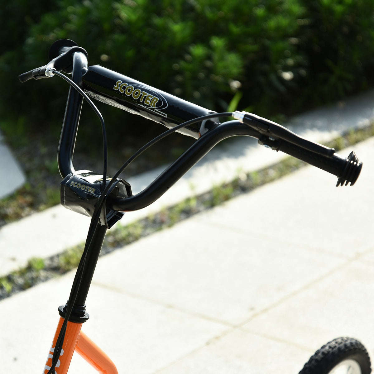 Children's scooter from 5 years, city scooter with pneumatic tires 16/12 inches, orange, 135 x 58 x 88-94 cm