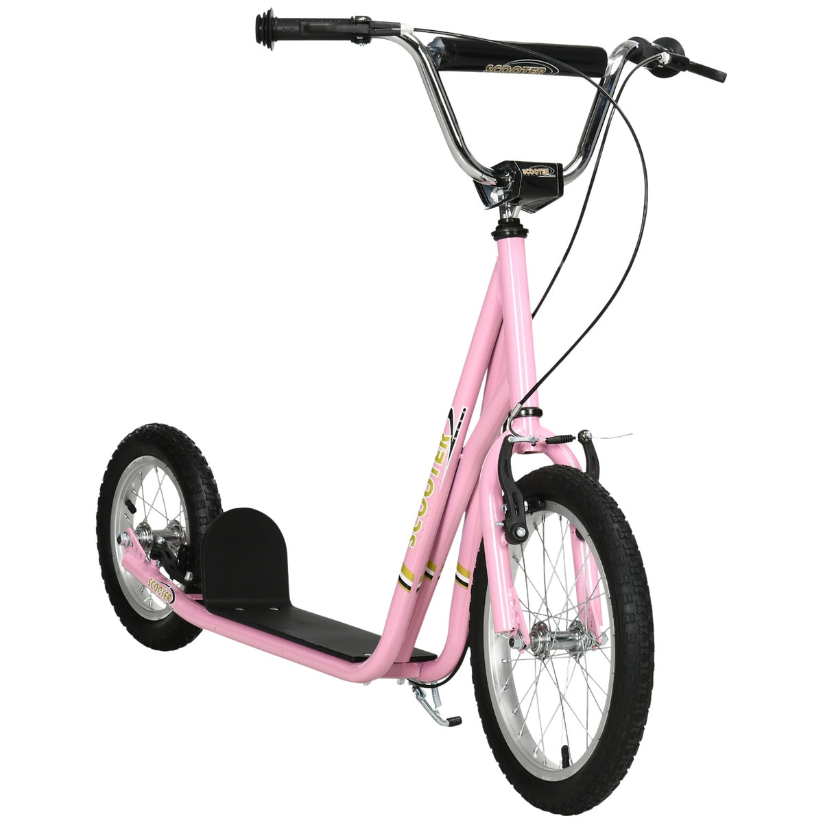 Children's scooter with brakes 16/12 inch scooter city scooter children's scooter kickboard for 5+ years children pink 135 x 58 x 92-100 cm