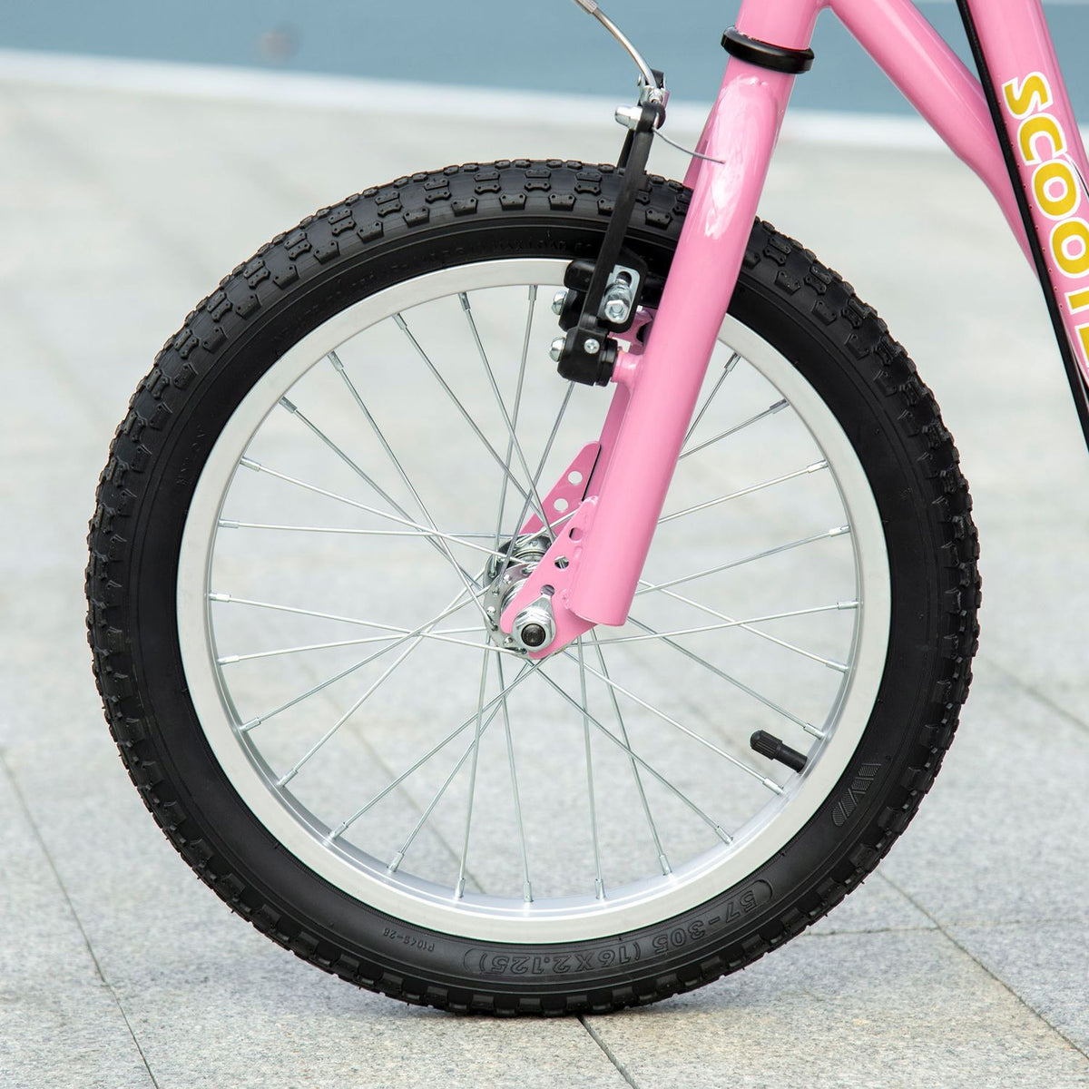 Children's scooter with brakes 16/12 inch scooter city scooter children's scooter kickboard for 5+ years children pink 135 x 58 x 92-100 cm