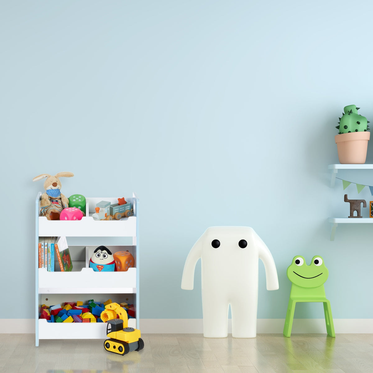 Children's shelf with 5 compartments