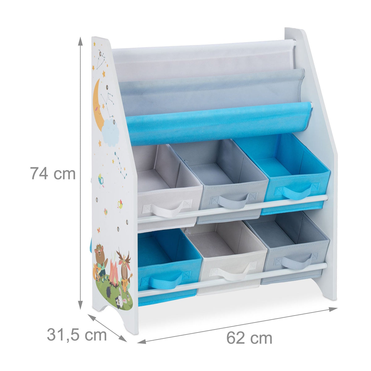 Children's shelf with 6 drawers &amp; 2 hanging compartments