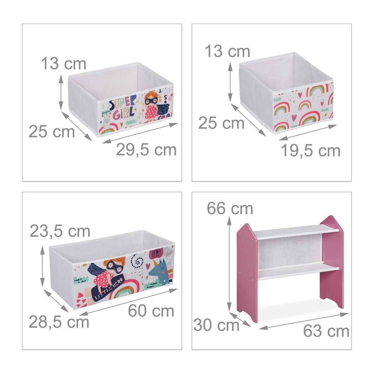 Children's shelf with 6 storage drawers