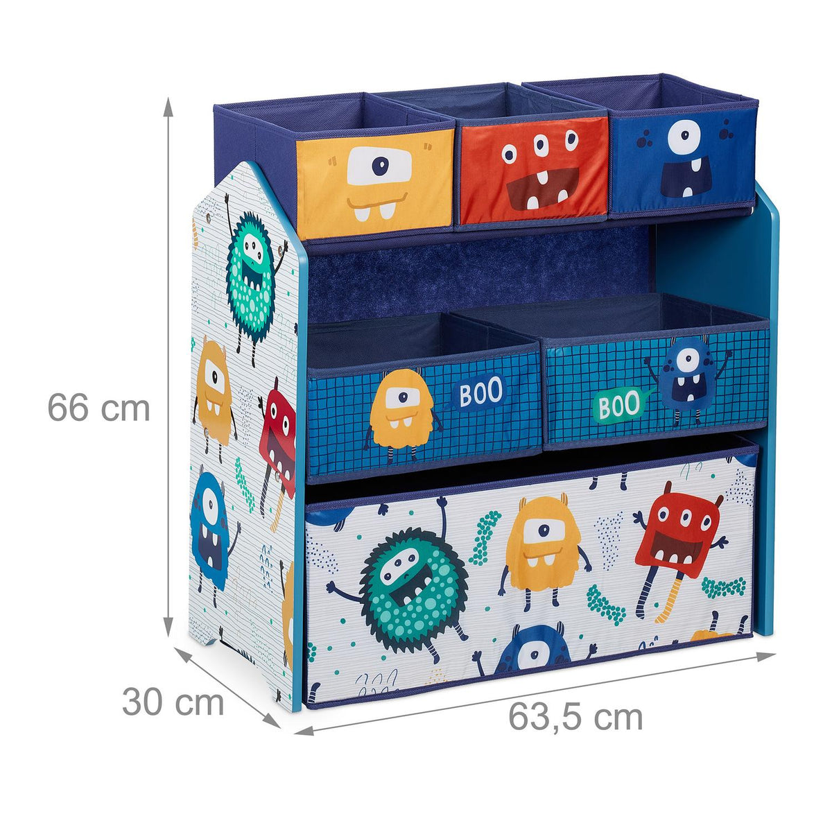 Children's shelf with drawers Monster