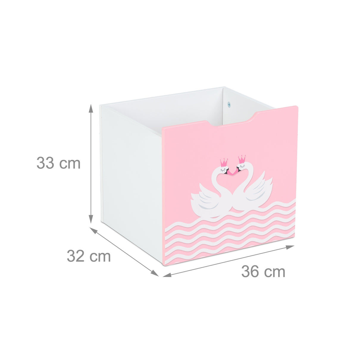 Children's shelf with roof in swan pattern