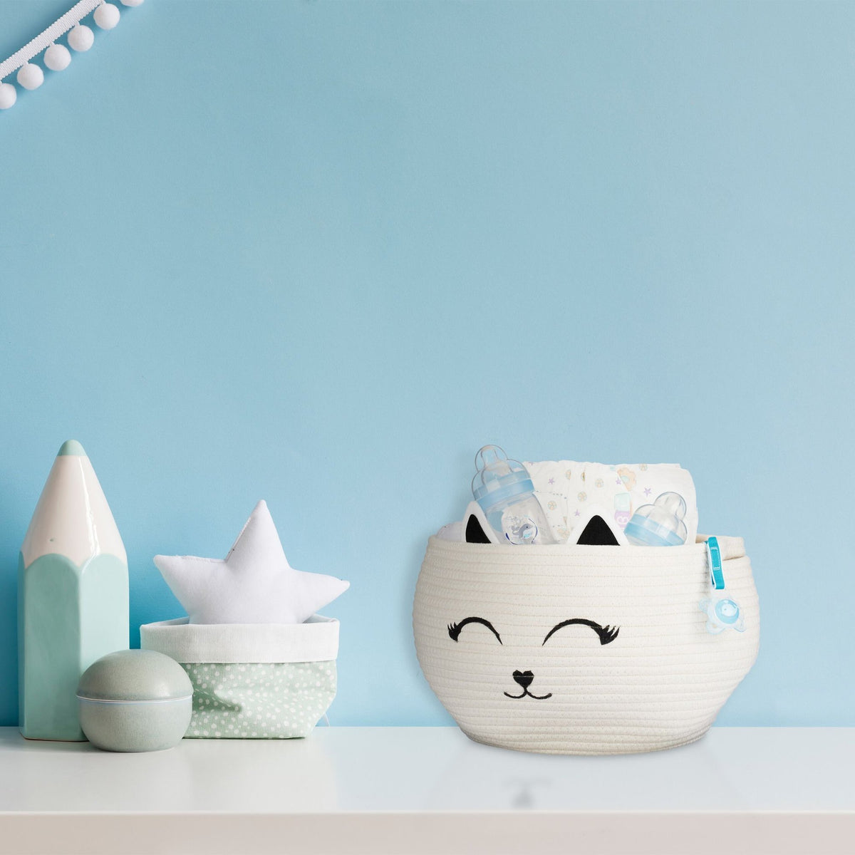 Children's storage basket cat