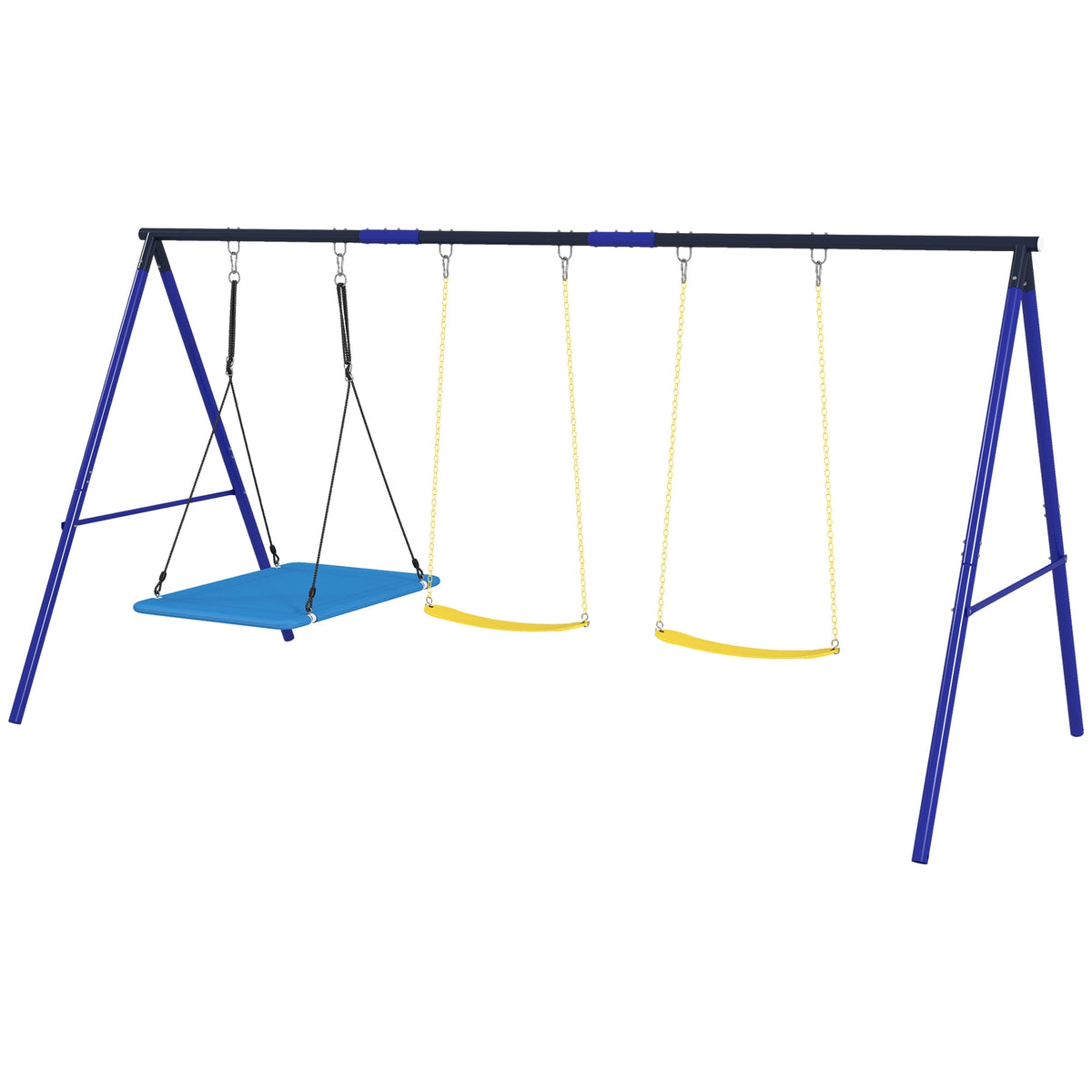 Children's swing outdoor swing frame with platform swing, belt swing, steel swing frame, garden swing for children