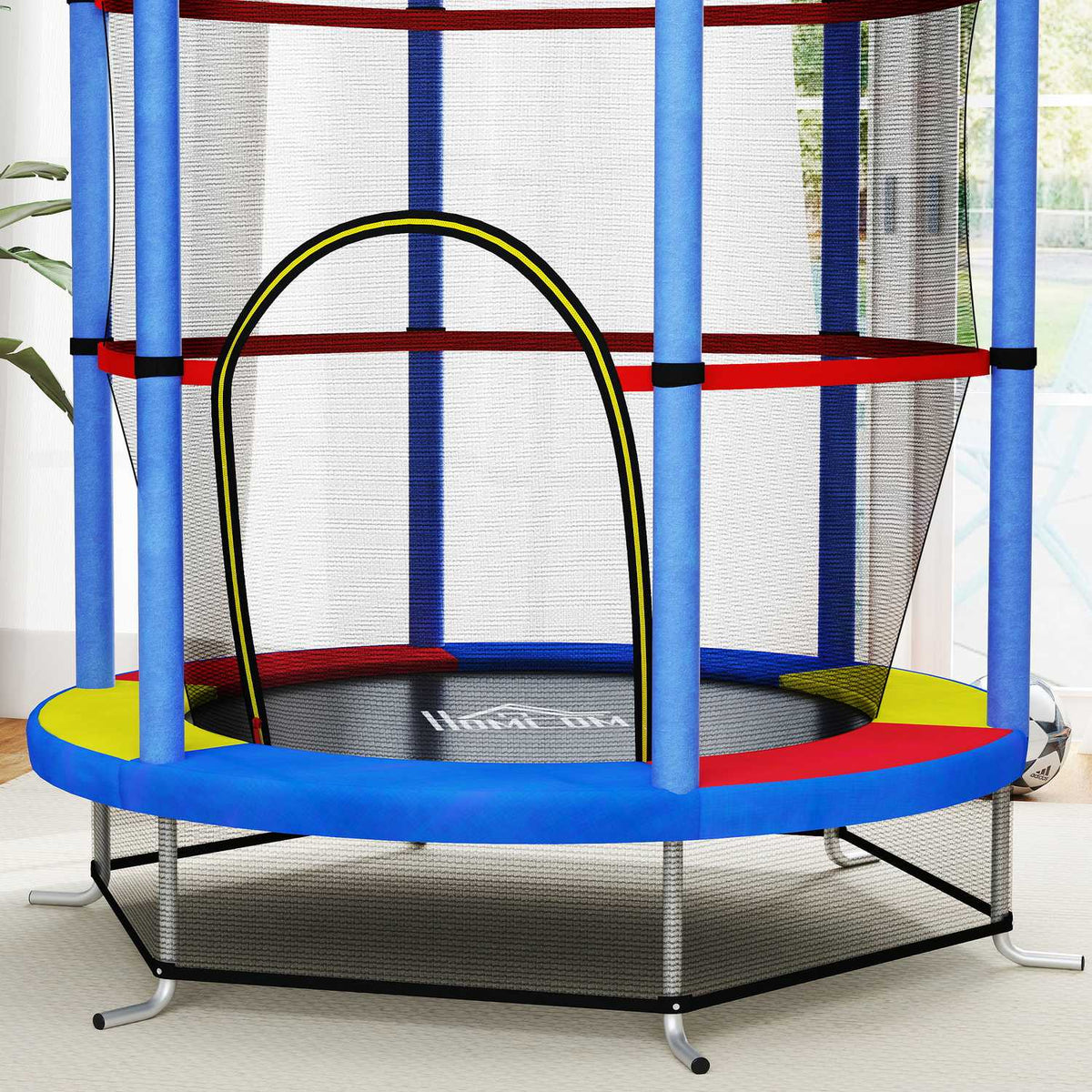 Children's trampoline, Ø140 cm trampoline for children with safety net, garden trampoline for 3-6 years children, indoor, colorful |