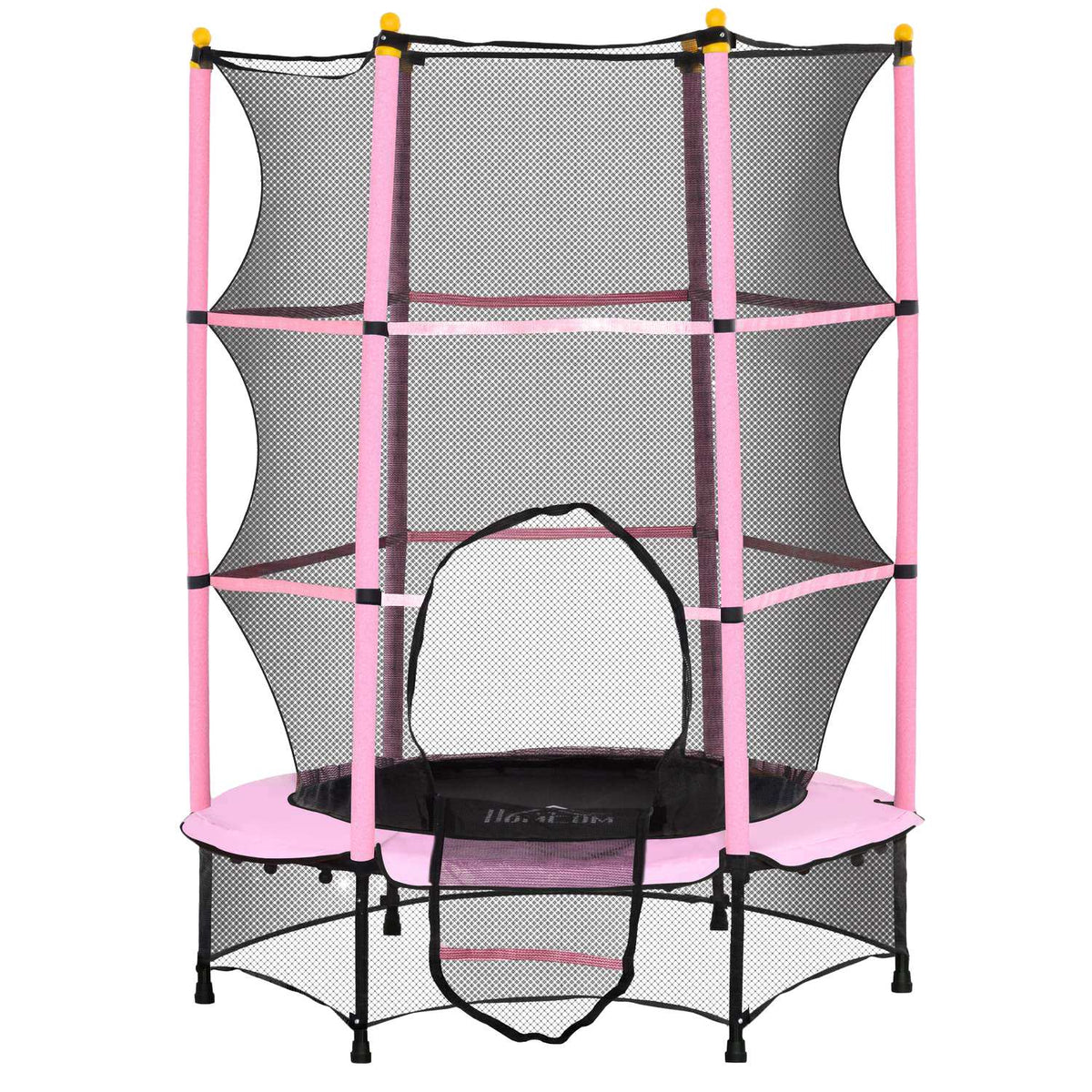 Children's trampoline Ø140 cm, trampoline with safety net, edge cover, garden trampoline for children 3-10 years, can hold up to 50 kg, pink