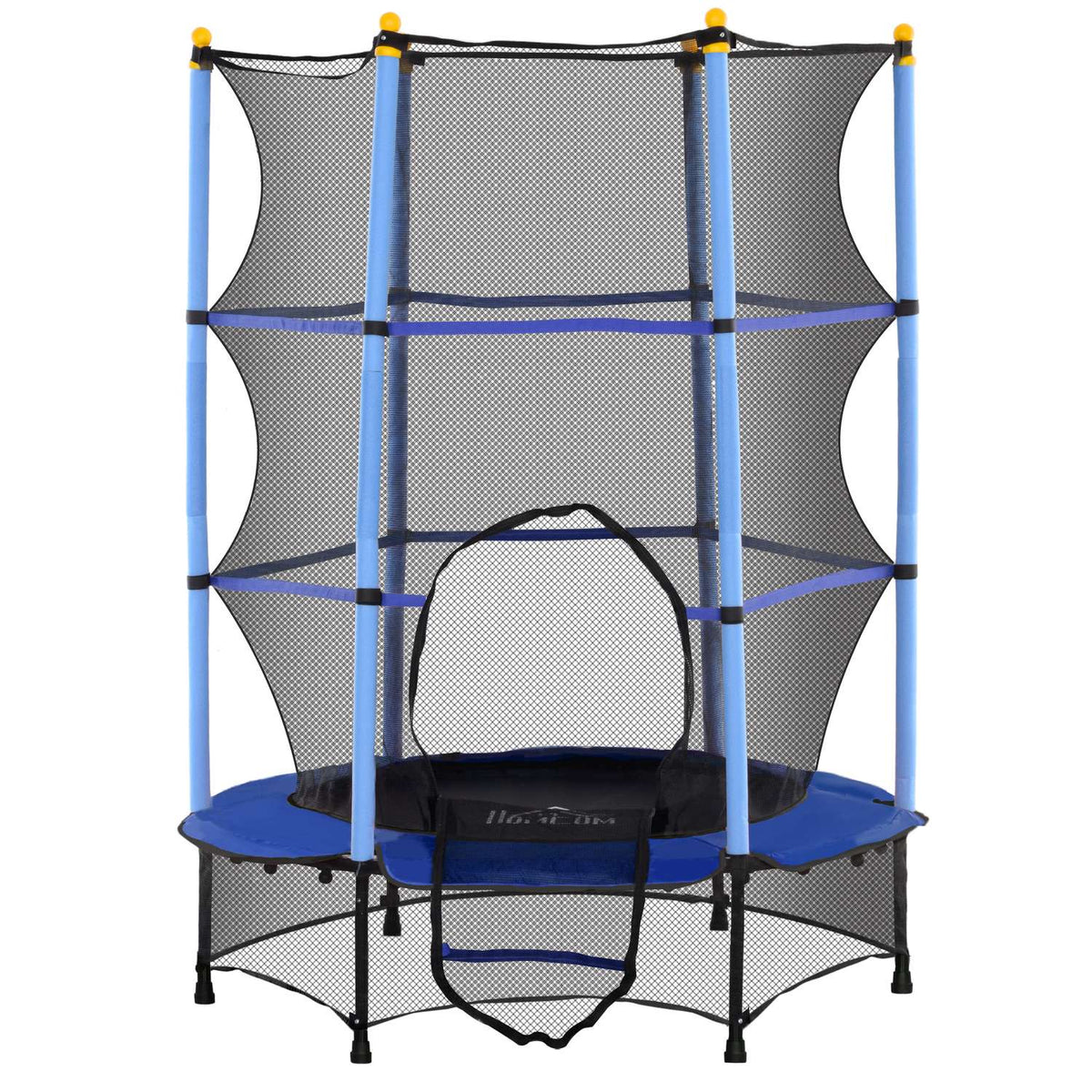 Children's trampoline Ø140 cm, trampoline with safety net, edge cover, garden trampoline for children 3-10 years, load capacity up to 50 kg, blue