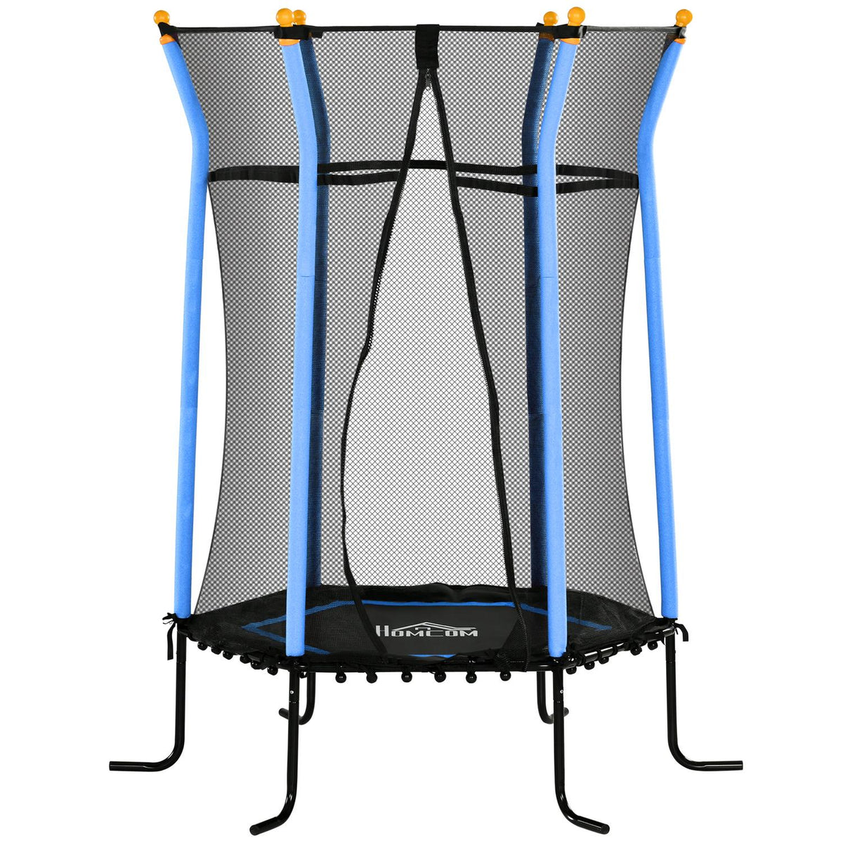 Children's trampoline Ø163.5 cm, indoor trampoline with safety net edge cover rubber rope, children's trampoline up to 50 kg, for children 3-10 years blue