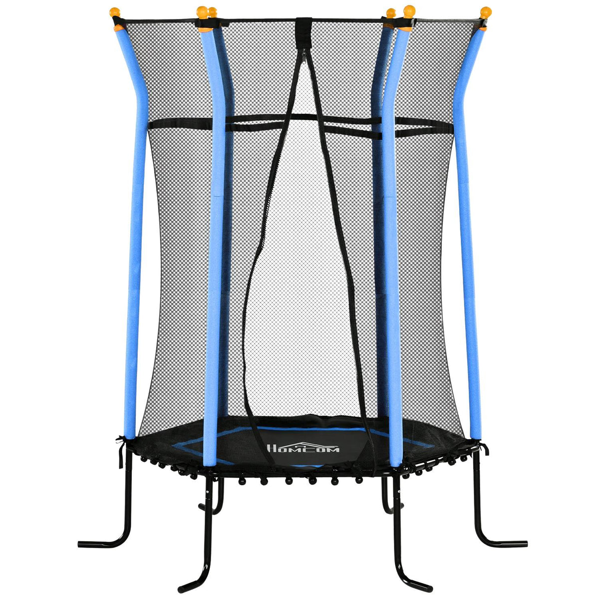 Children's trampoline Ø163.5 cm, indoor trampoline with safety net edge cover rubber rope, children's trampoline up to 50 kg, for children 3-10 years blue