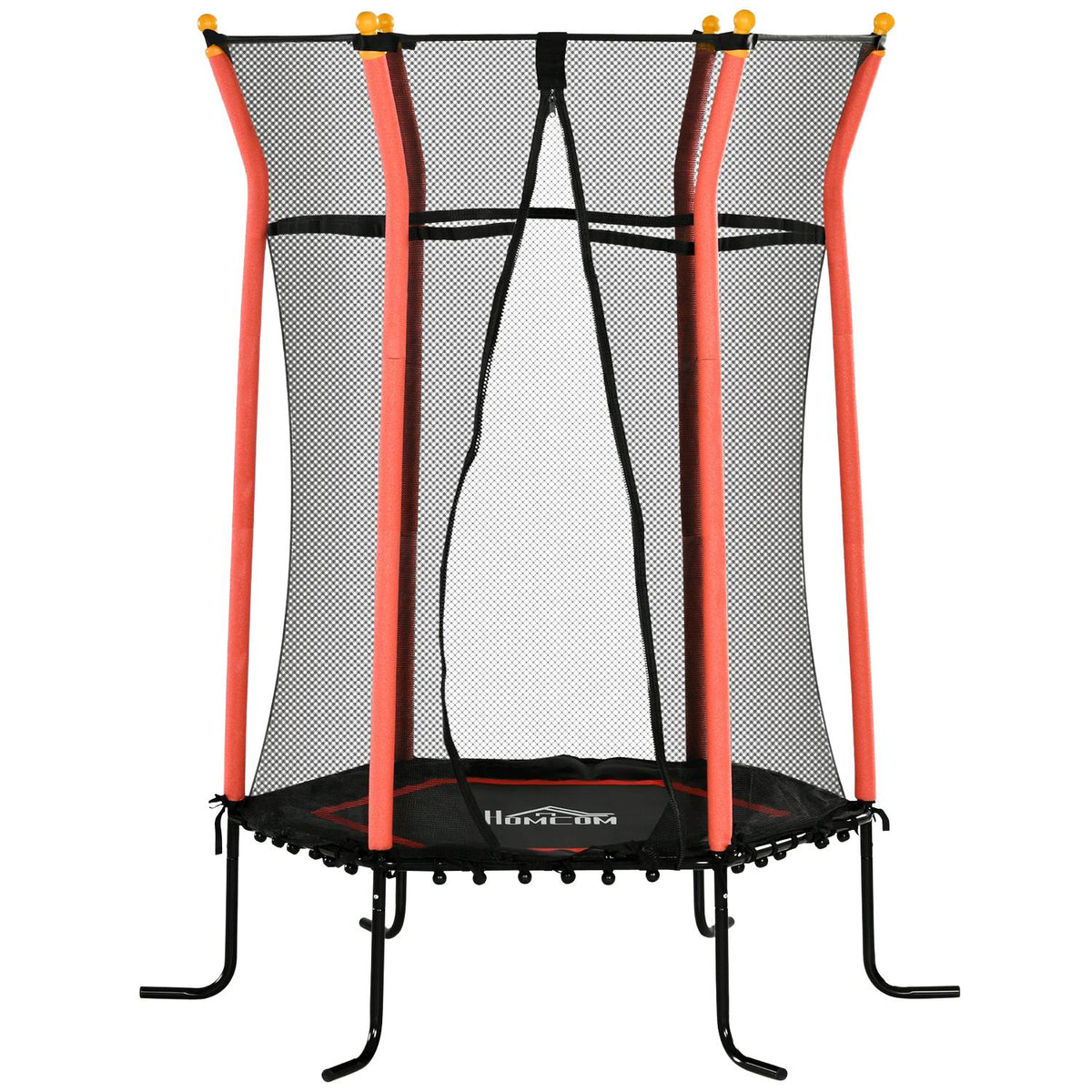 Children's trampoline Ø163.5 cm, indoor trampoline with safety net edge cover rubber rope, children's trampoline up to 50 kg, for children 3-10 years red