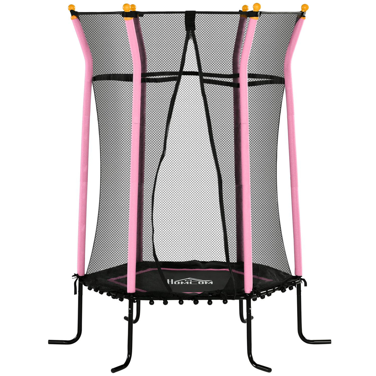 Children's trampoline Ø163.5 cm, trampoline with safety net, edge cover, garden trampoline for children 3-10 years, load capacity up to 50 kg, pink