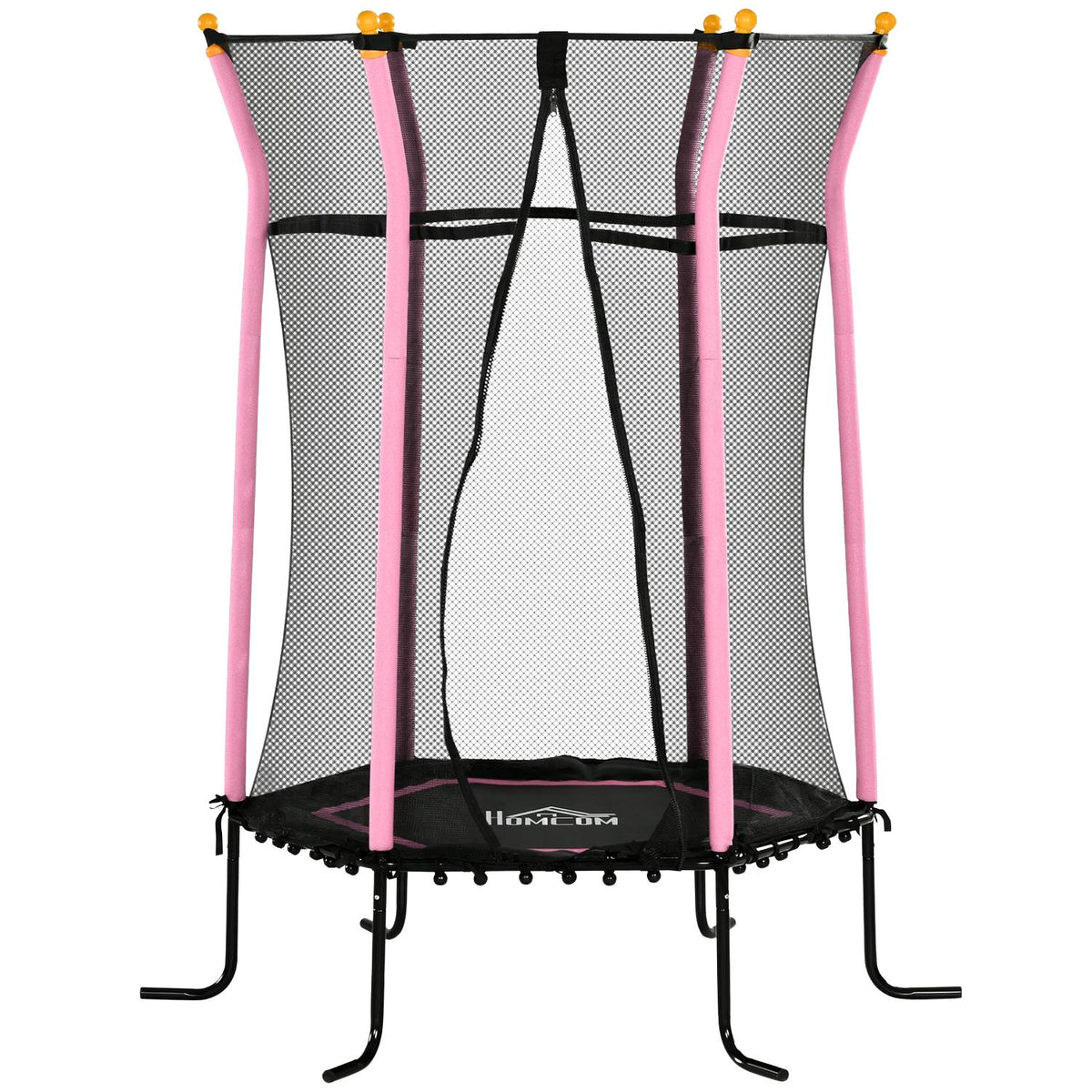 Children's trampoline Ø163.5 cm, trampoline with safety net, edge cover, garden trampoline for children 3-10 years, load capacity up to 50 kg, pink