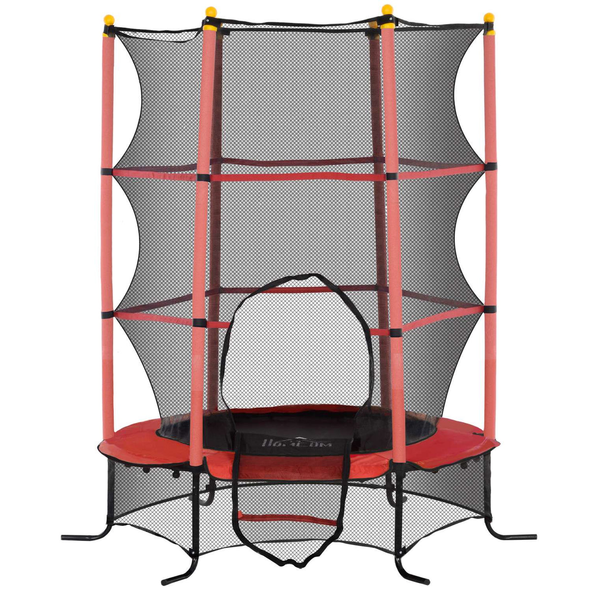 Children's trampoline Ø163 cm, trampoline with safety net, edge cover, garden trampoline for children 3-10 years, load capacity up to 50 kg, red