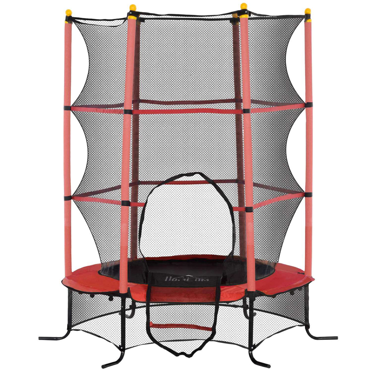 Children's trampoline Ø163 cm, trampoline with safety net, edge cover, garden trampoline for children 3-10 years, load capacity up to 50 kg, red