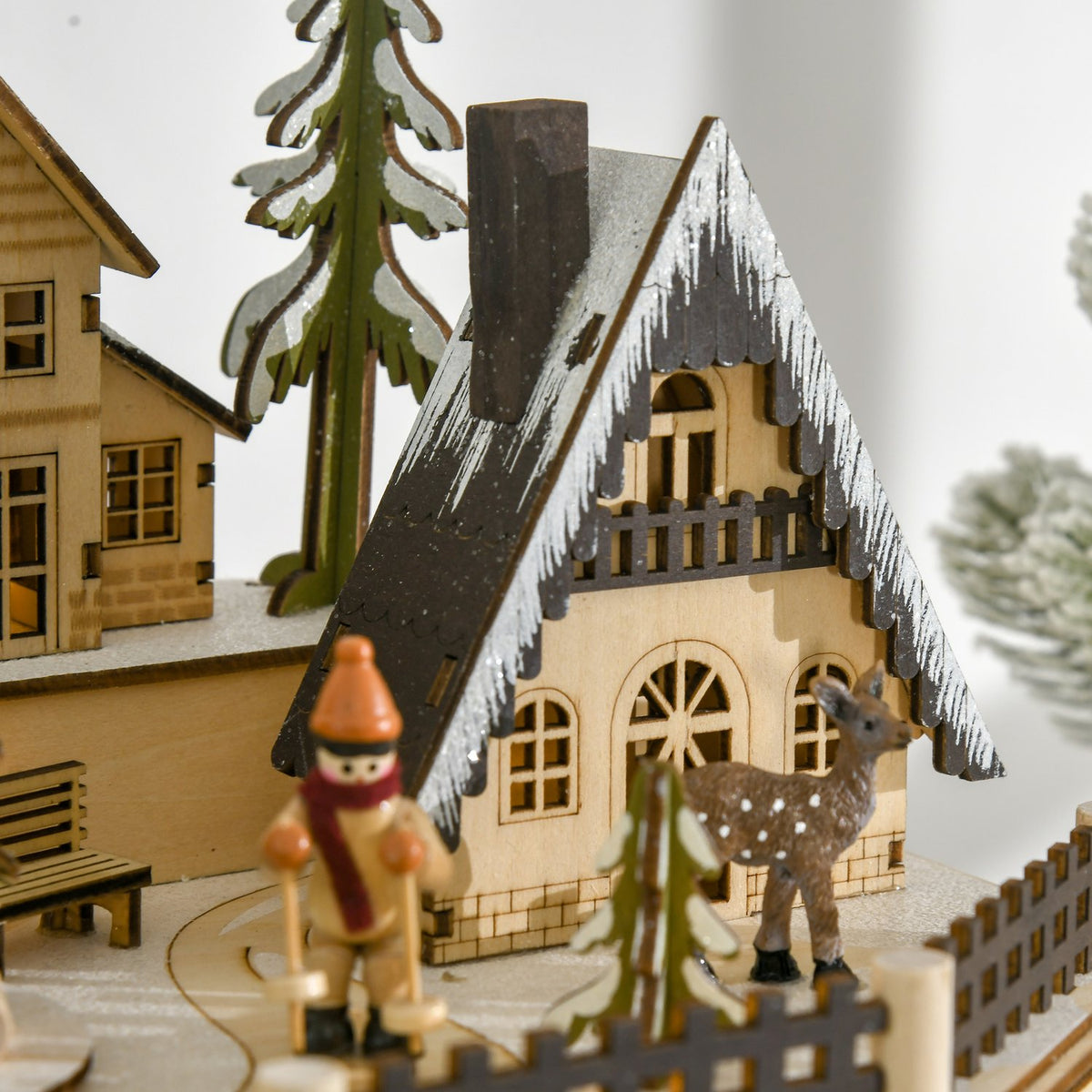 Christmas Advent Calendar With 24 Train Boxes Christmas Calendar With Led Lights Advent Calendar Box Plywood Board Natural Wood 25 X 20 X 29 Cm