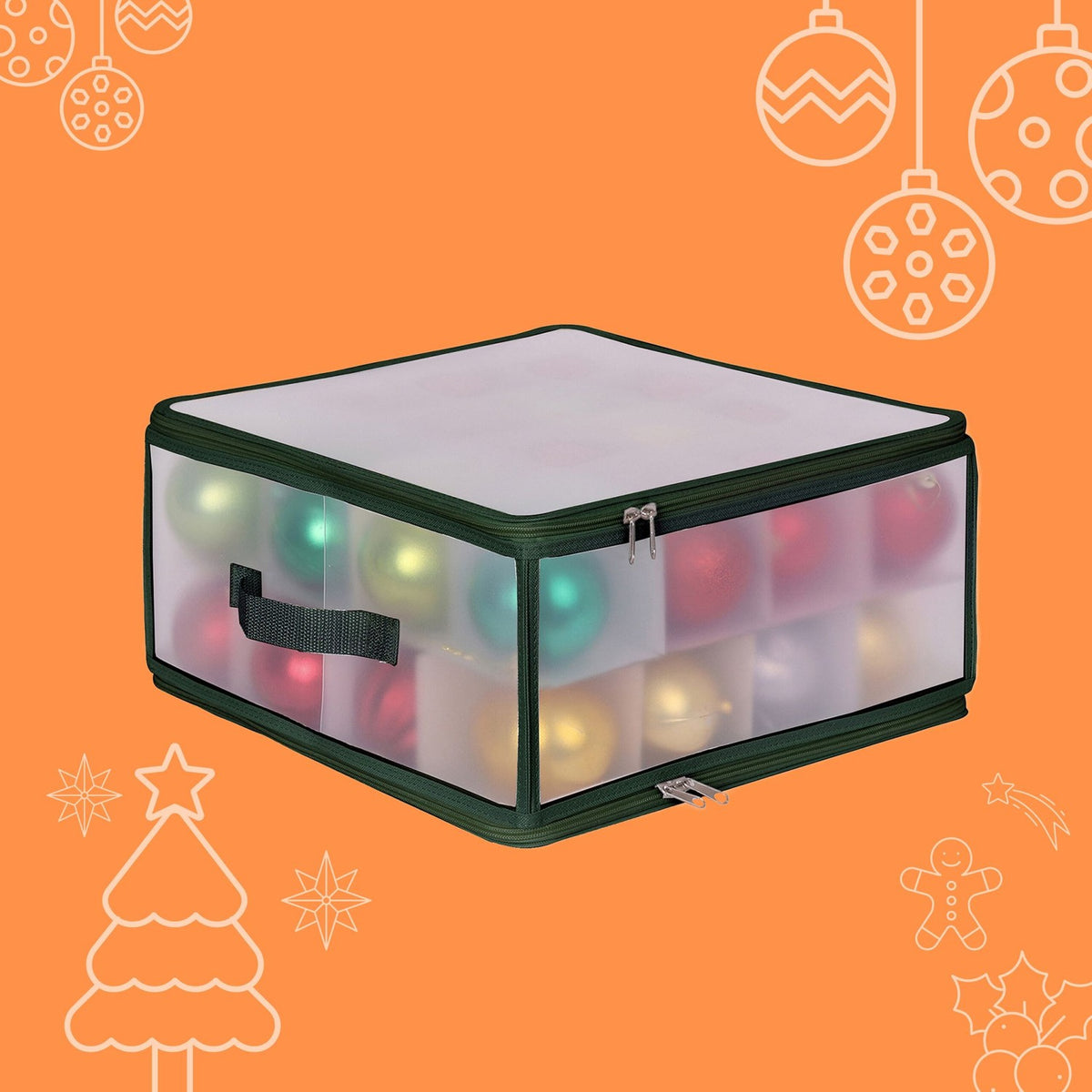 Christmas Bauble Storage Box with Adjustable Dividers