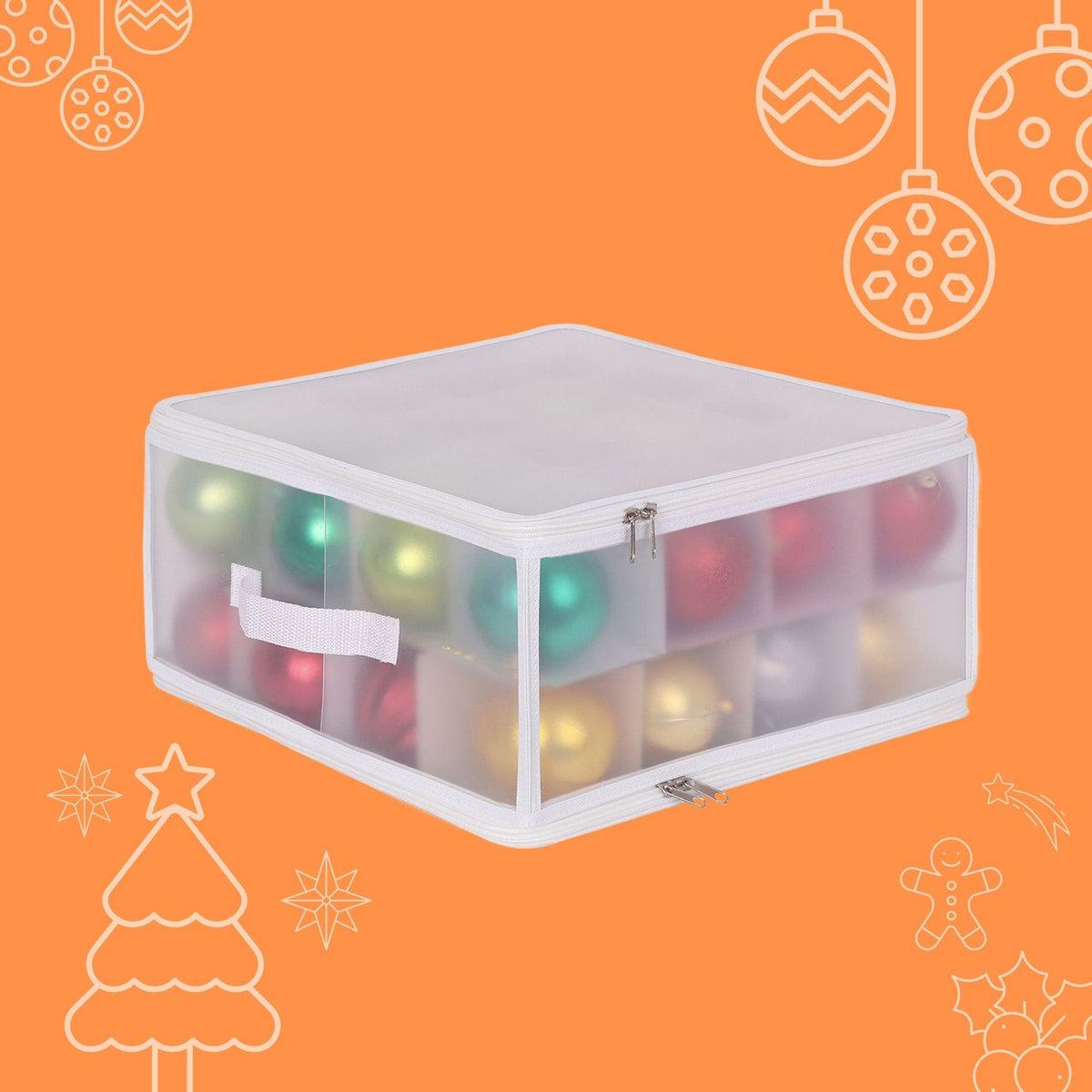 Christmas Bauble Storage Box with Adjustable Dividers