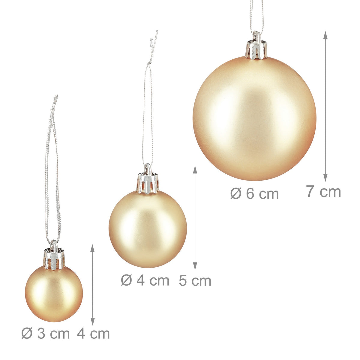 Christmas Baubles Set, 100 Pieces – Assorted Sizes