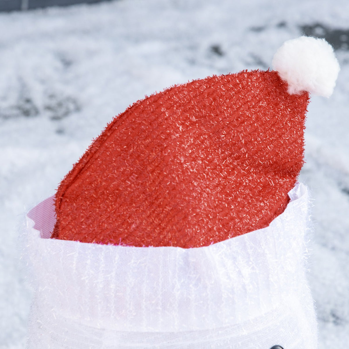 Christmas Decoration Snowman With Led Lights Model Garden Yard Decoration Foldable Weatherproof Polyester Green+Red+White Ø30 X 51 Cm
