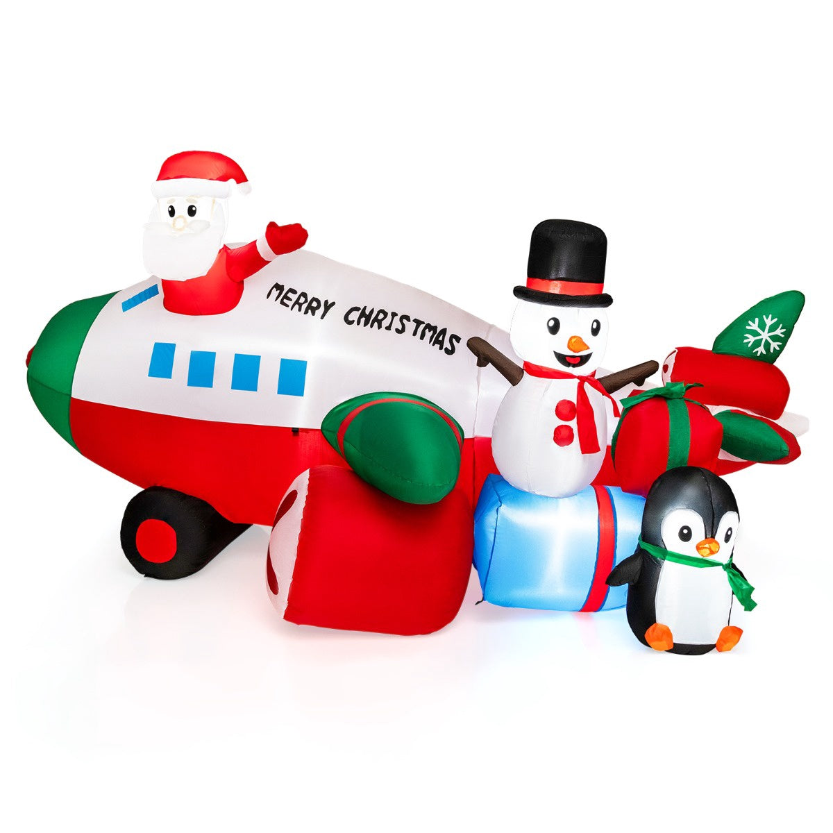 Christmas Inflatable Santa Helicopter With LEDs, 280 cm