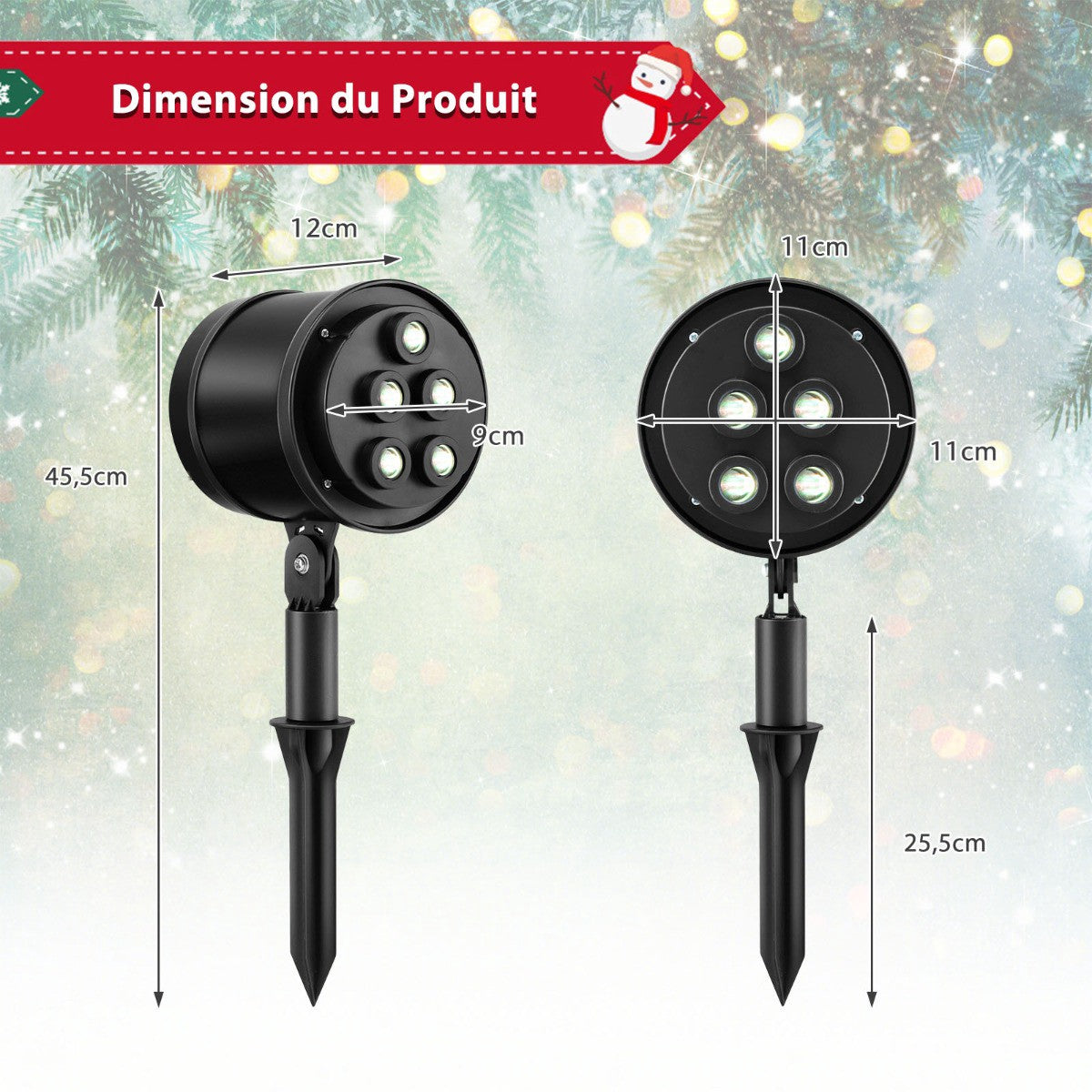 Christmas Light Projector, 5 LED, Indoor Outdoor, Black
