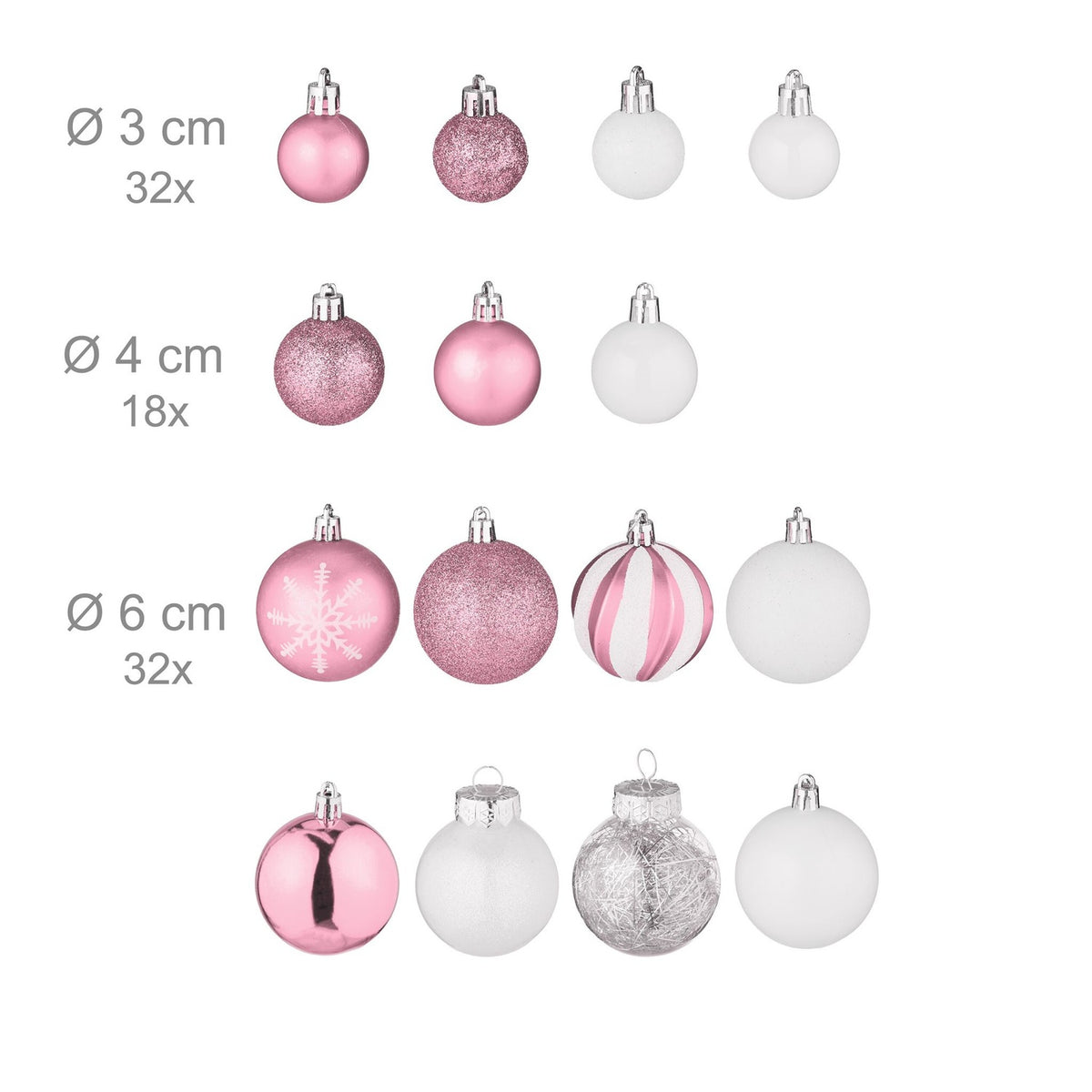 Christmas Ornaments Set, 101 Pieces – Plastic Baubles