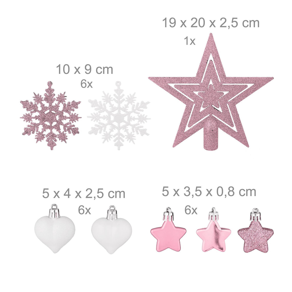 Christmas Ornaments Set, 101 Pieces – Plastic Baubles