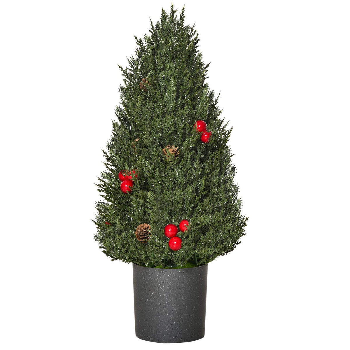 Christmas Tree 50 Cm Christmas Tree Cypress Christmas Tree With 7 Red Berries And 6 Pine Cones Artificial Fir Pvc Pe Green